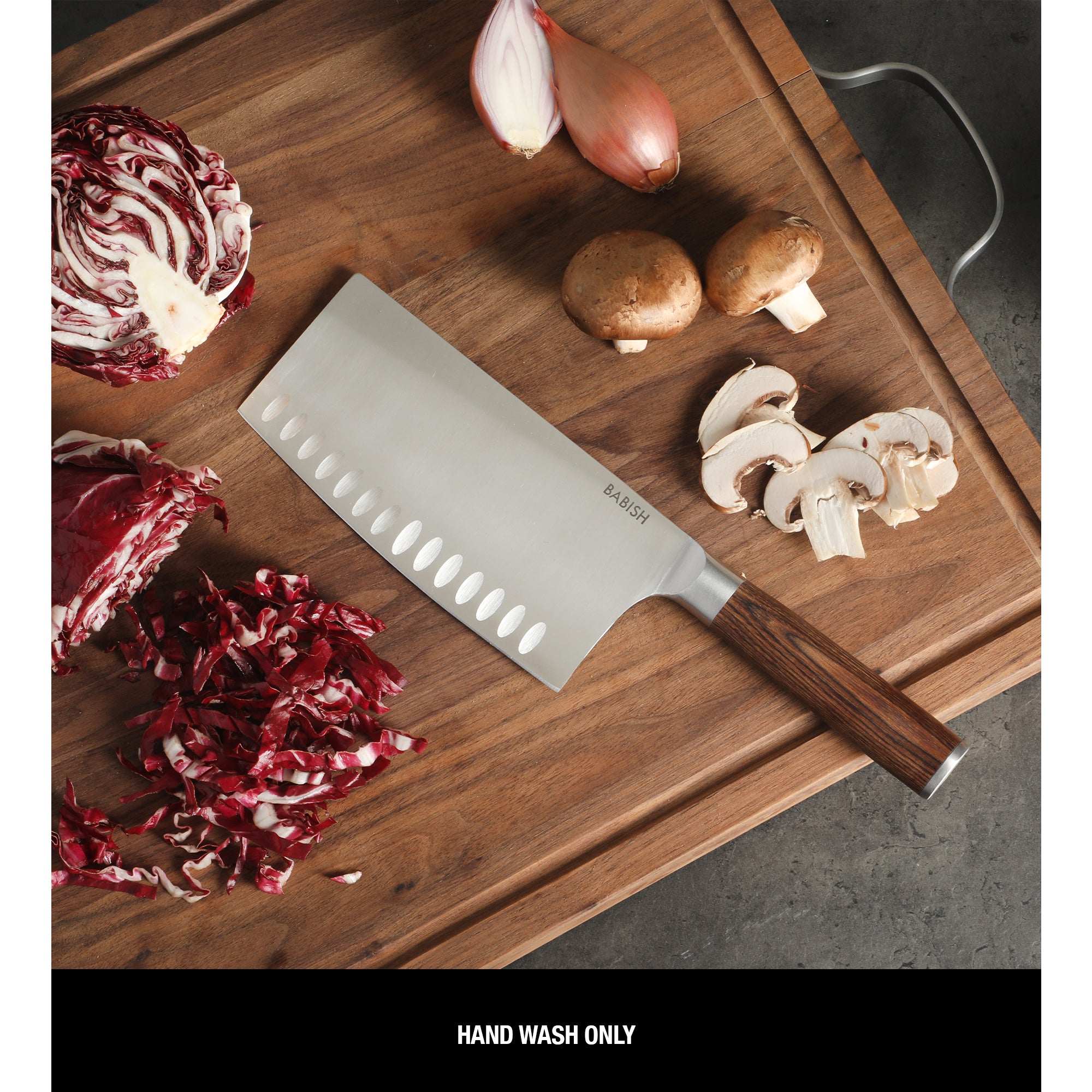 Babish 6.5-Inch Forged Cleaver Knife with Pakka Wood Handle – High-Carbon 1.4116 German Steel Full Tang Kitchen Knife for Heavy-Duty Chopping and Slicing - Image 4