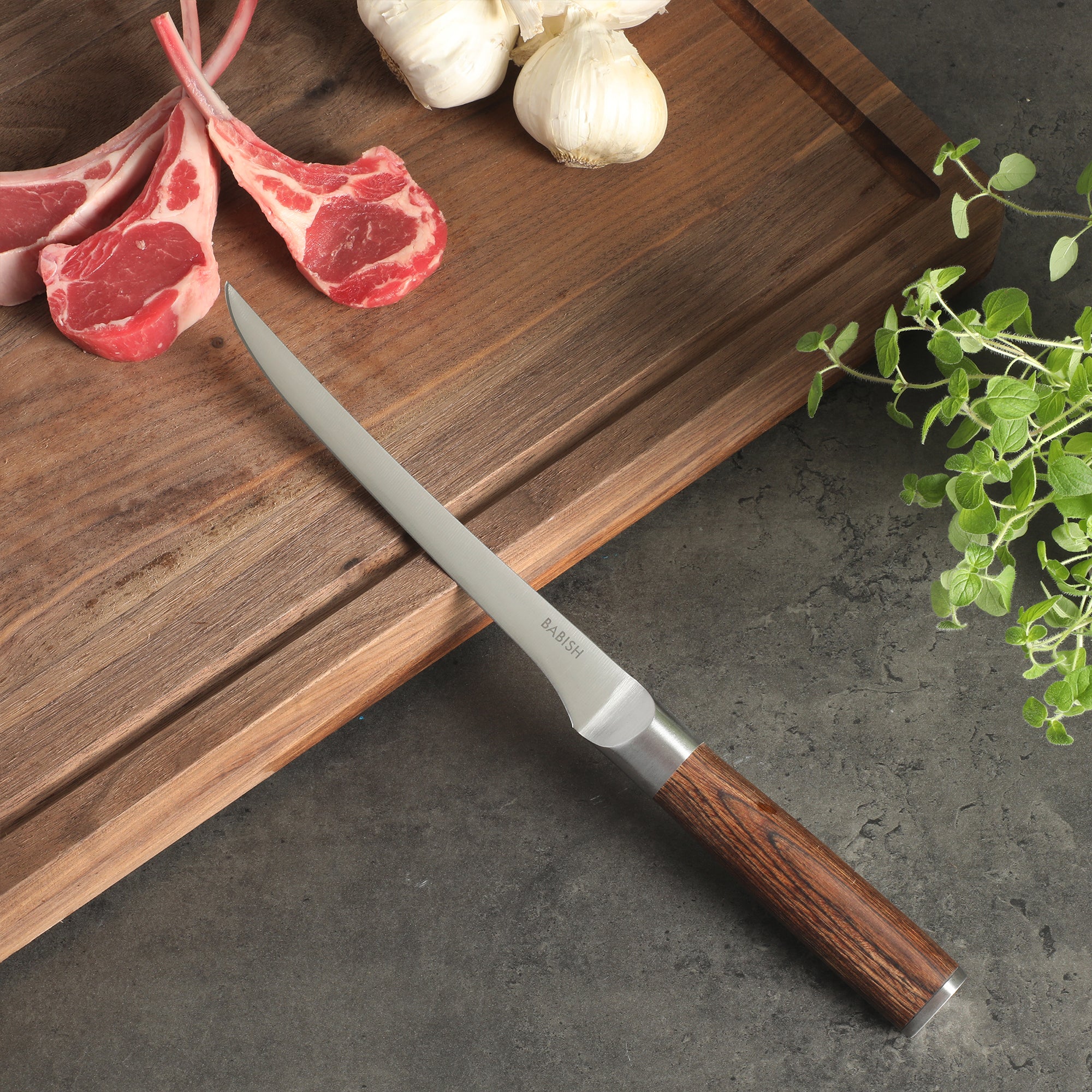Babish 1.4116 German Stainless Steel Boning & Fillet Knife with Pakka Wood Handle – 6-Inch Full-Tang Flexible Kitchen Knife for Meat, Poultry, Fish & Precision Butchering - Image 12