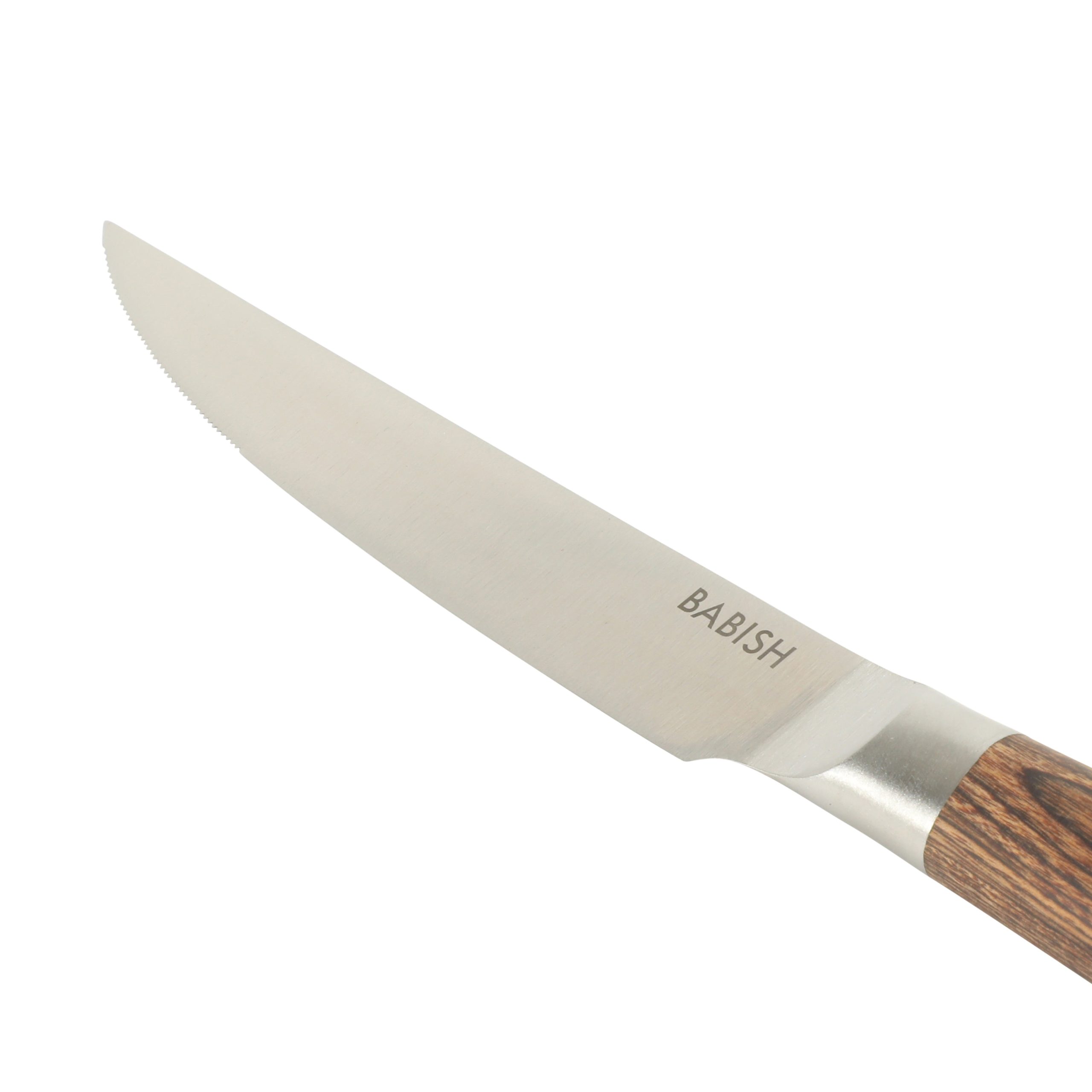 Babish 4-Piece 1.4116 German Stainless Steel Steak Knife Set with Pakka Wood Handles – Full-Tang Steak Knives for Dining, Entertaining & Everyday Table Use - Image 7