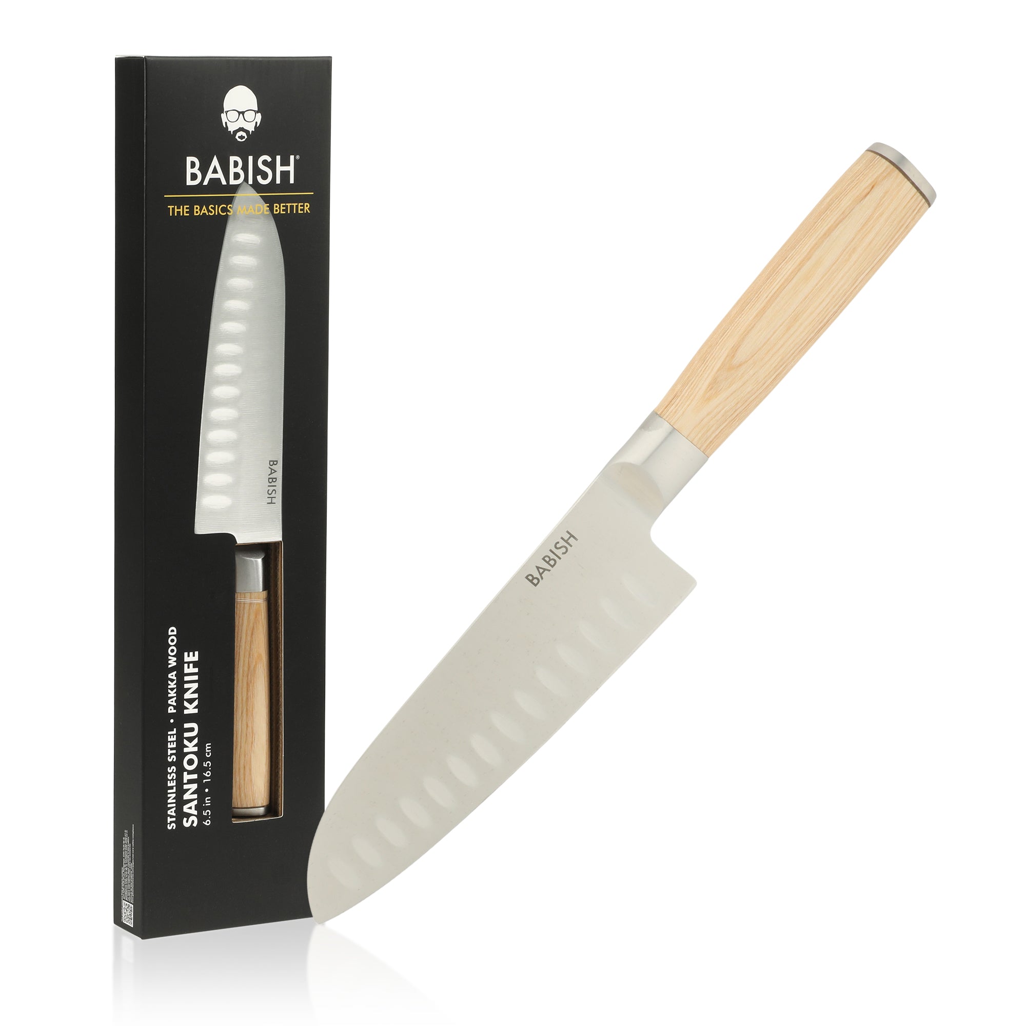 Babish 6.5-Inch Santoku Knife – High-Carbon 1.4116 German Steel Kitchen Knife with Pakka Wood Handle, Full-Tang Razor Sharp Blade for Chopping, Slicing, Dicing & Precision Prep - Image 8