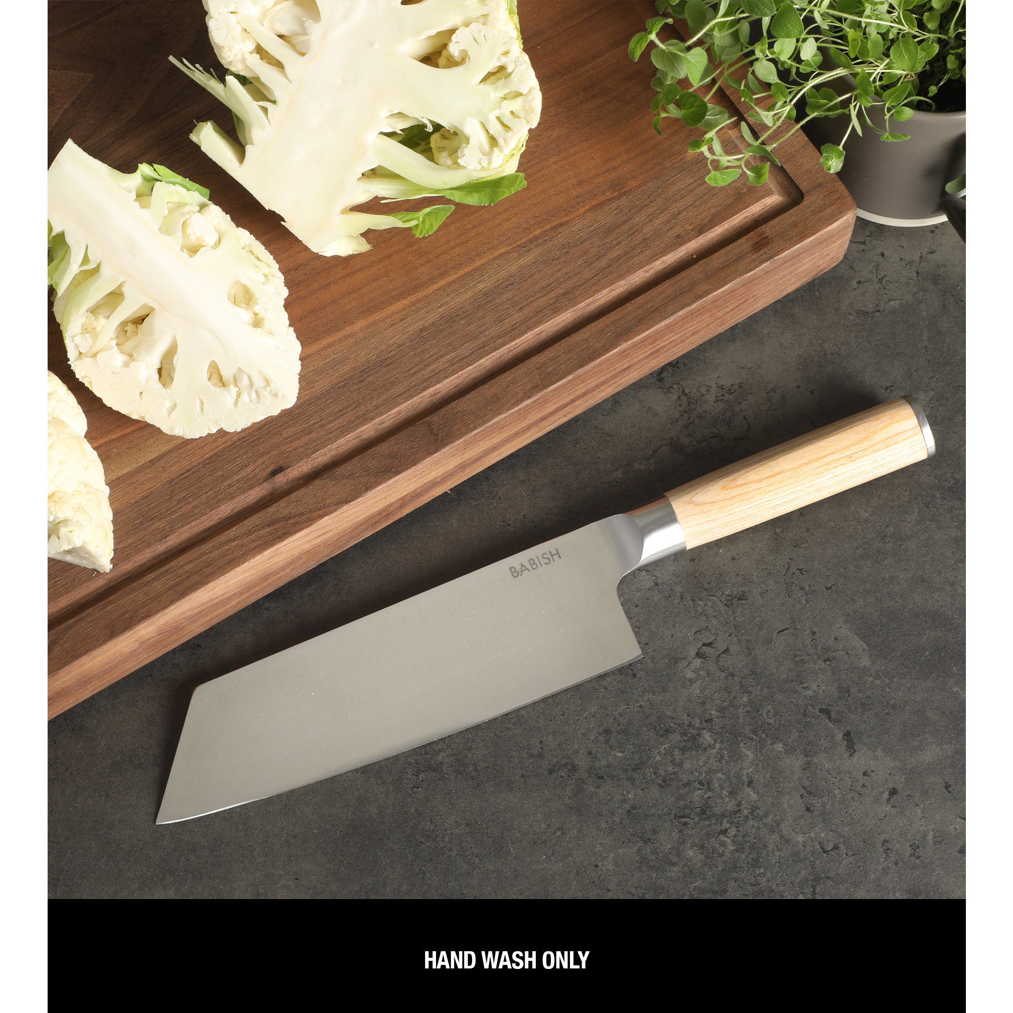 Babish 7.5-Inch Clef Knife – High-Carbon 1.4116 German Steel Kitchen Knife with Pakka Wood Handle, Chef & Cleaver Hybrid for Chopping, Slicing & Prep, Full-Tang, Razor Sharp, Ergonomic Design - Image 4