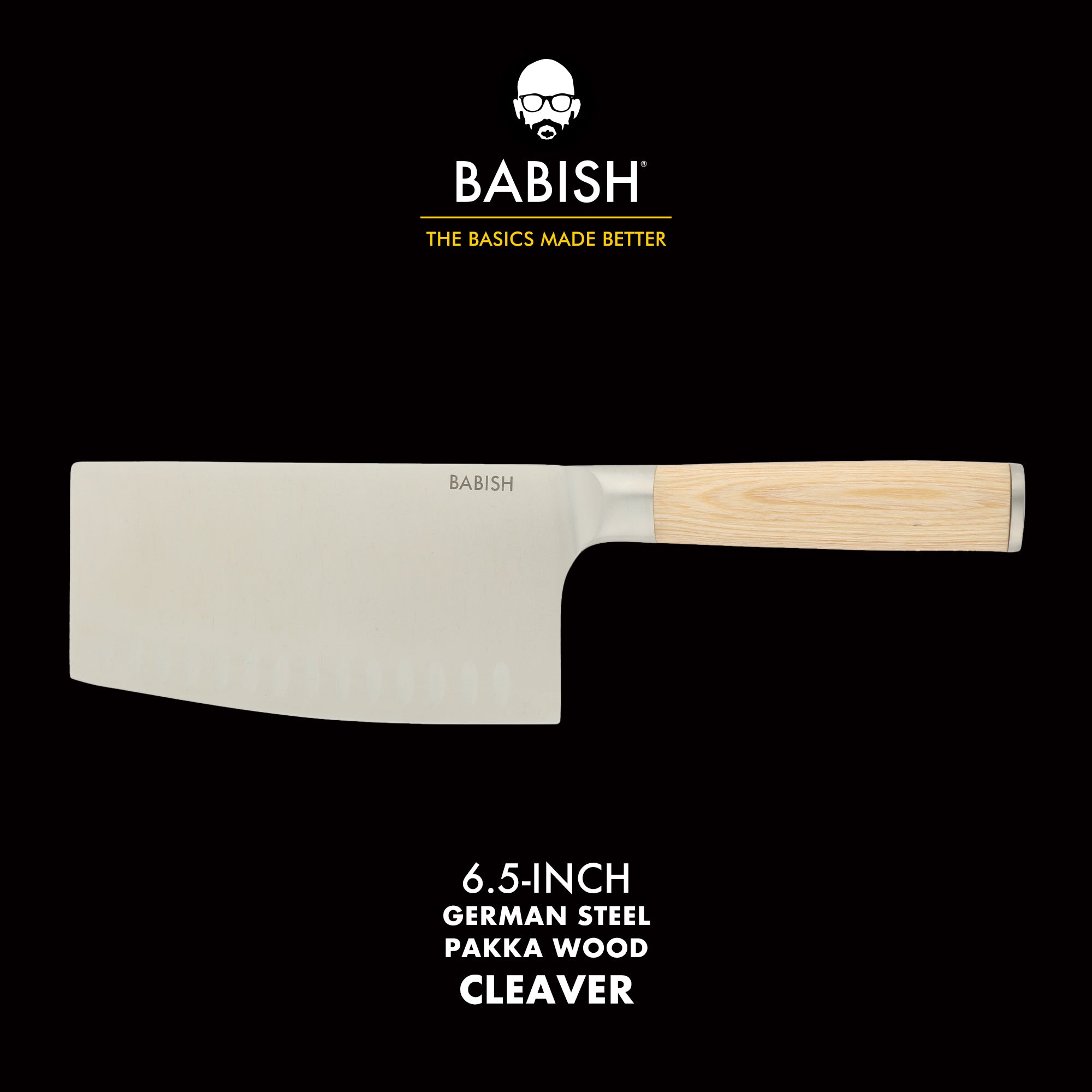 Babish 6.5-Inch Forged Cleaver Knife with Pakka Wood Handle – High-Carbon 1.4116 German Steel Full Tang Kitchen Knife for Heavy-Duty Chopping and Slicing - Image 9