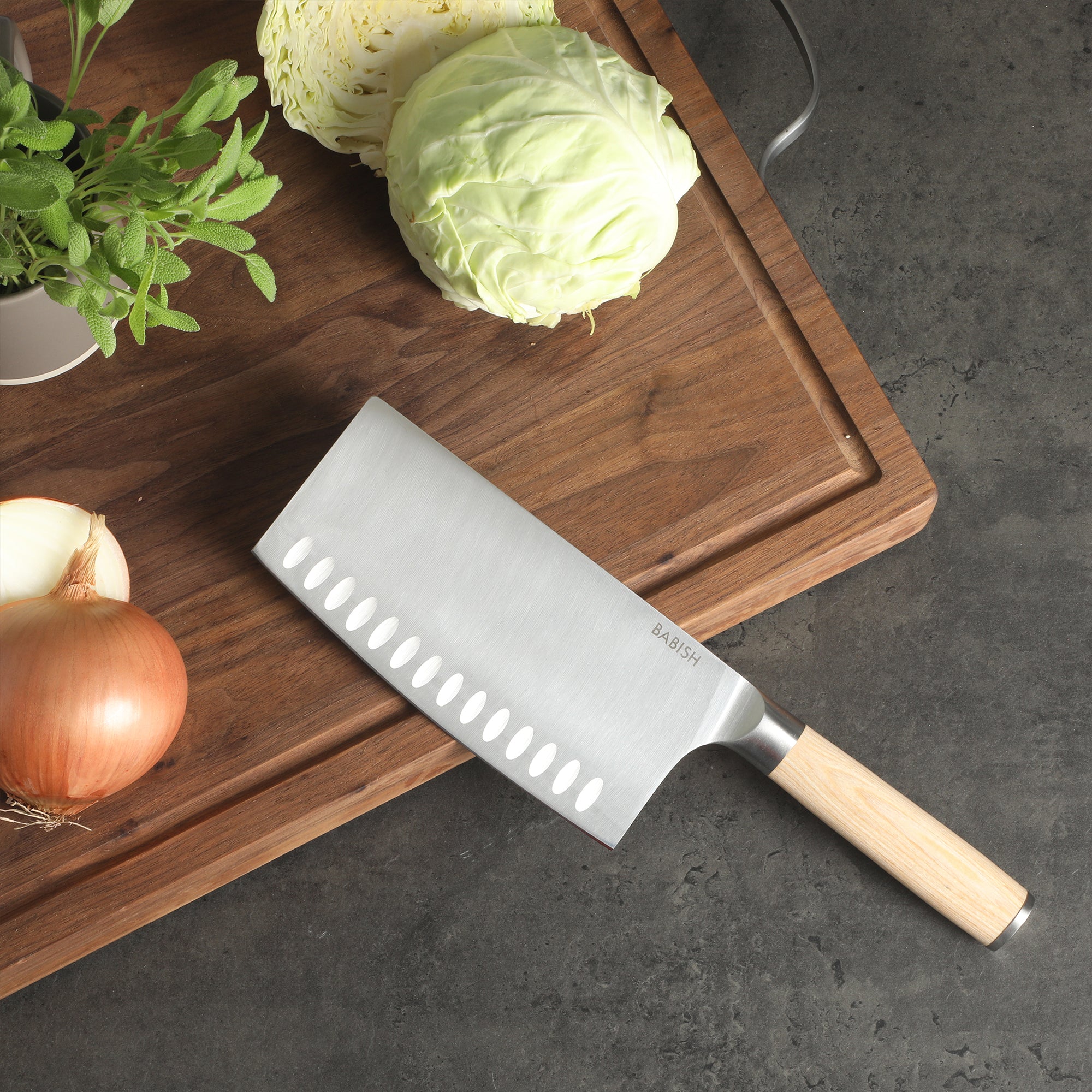 Babish 6.5-Inch Forged Cleaver Knife with Pakka Wood Handle – High-Carbon 1.4116 German Steel Full Tang Kitchen Knife for Heavy-Duty Chopping and Slicing - Image 12