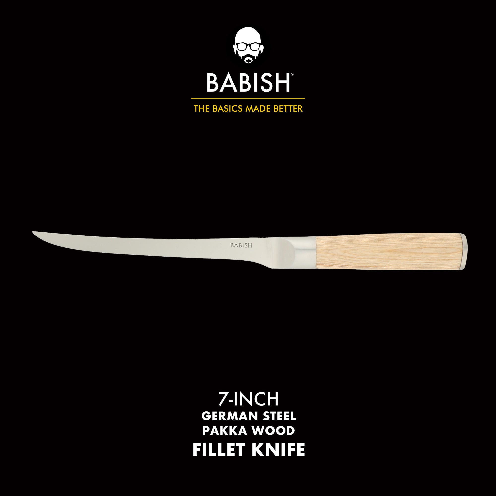 Babish 1.4116 German Stainless Steel Boning & Fillet Knife with Pakka Wood Handle – 6-Inch Full-Tang Flexible Kitchen Knife for Meat, Poultry, Fish & Precision Butchering - Image 2