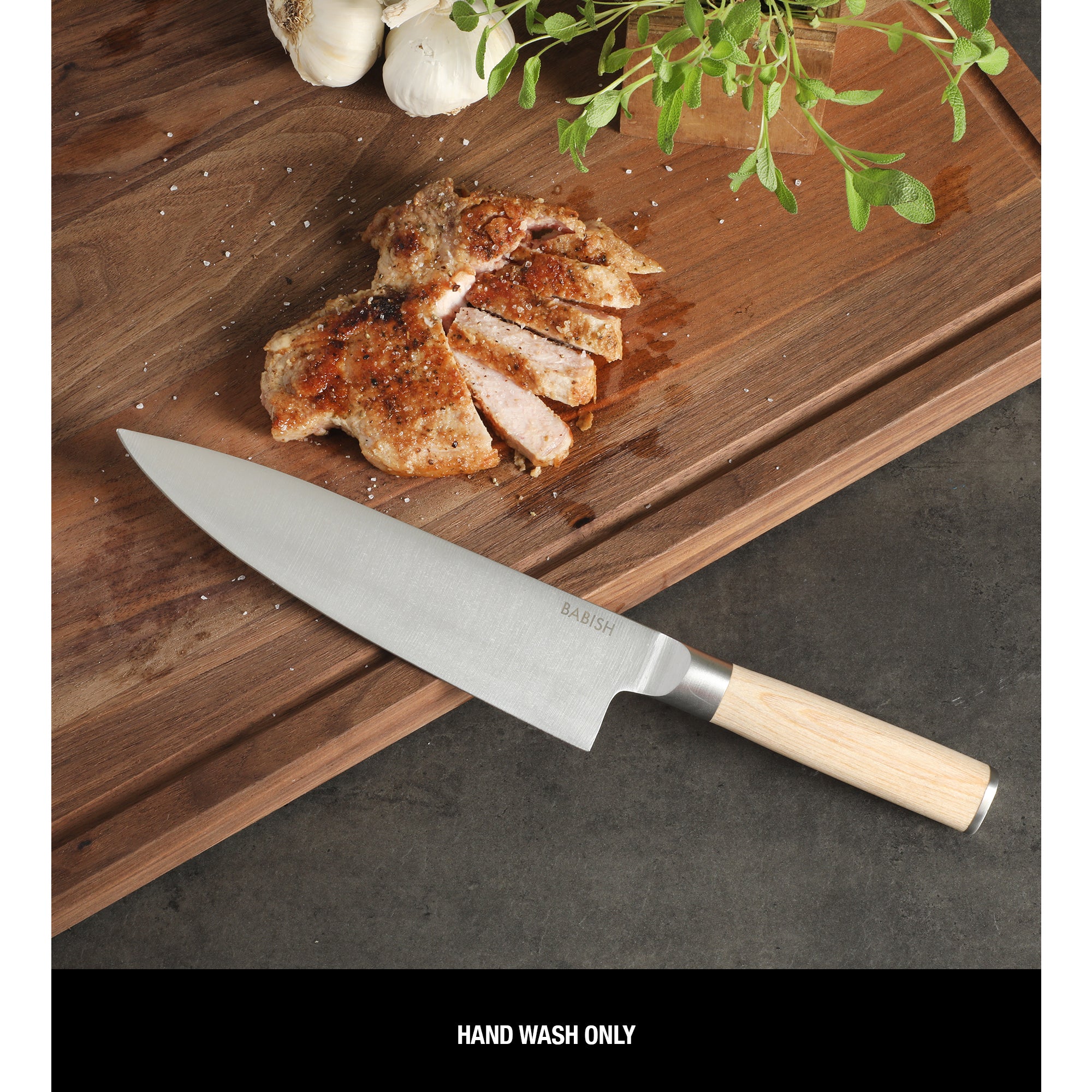 Babish 8-Inch Chef Knife – High-Carbon 1.4116 German Steel Kitchen Knife with Pakka Wood Handle, Full-Tang Razor Sharp Chef’s Blade for Chopping, Slicing, Dicing & Everyday Prep - Image 4