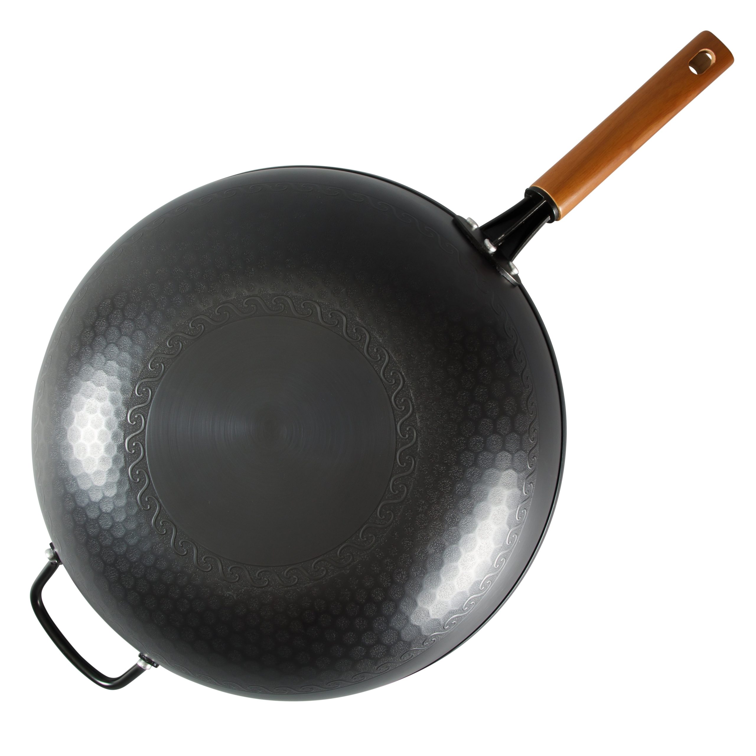 Oster Dunwood 3 Piece Carbon Steel Wok, 13.8” PFAS-Free Stir Fry Pan with Wooden Spatulas, High Heat, Oven & Stovetop Safe - Image 6