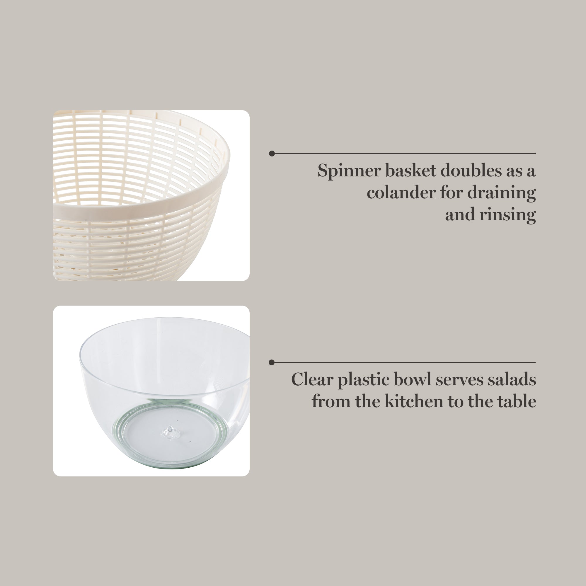 Martha Stewart Gulfwind 6.3 Qt Salad Spinner, Fruit Washer, Fruit Washing Bowl with Strainer, Vegetable Cleaner, Salad Cleaner, Lettuce Washer - Image 5