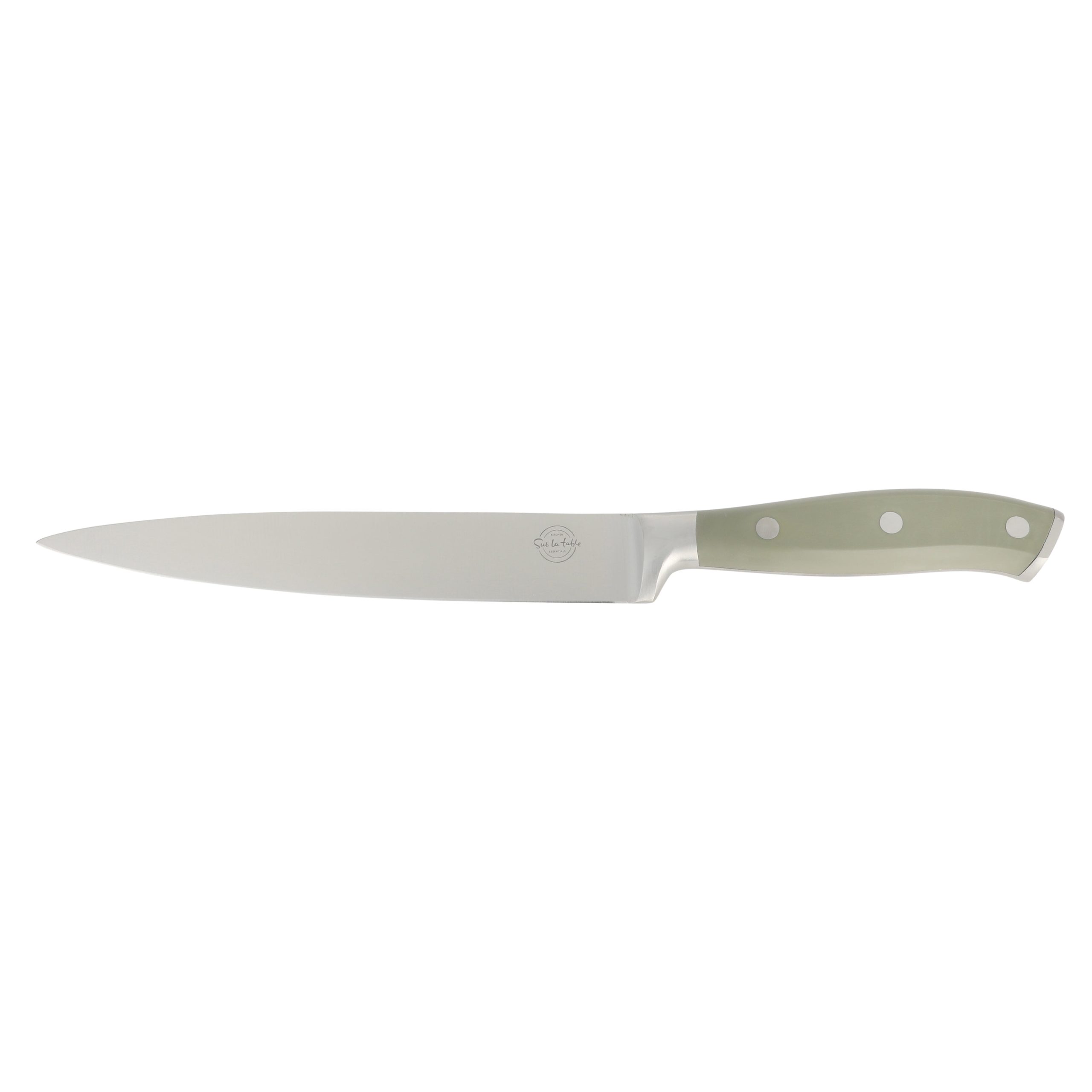 Sur La Table Kitchen Essentials Tasting Kitchen High-Carbon German Steel 7 Piece Full Tang Forged Cutlery Knife Block Set - W/ Ashwood Block - Image 14