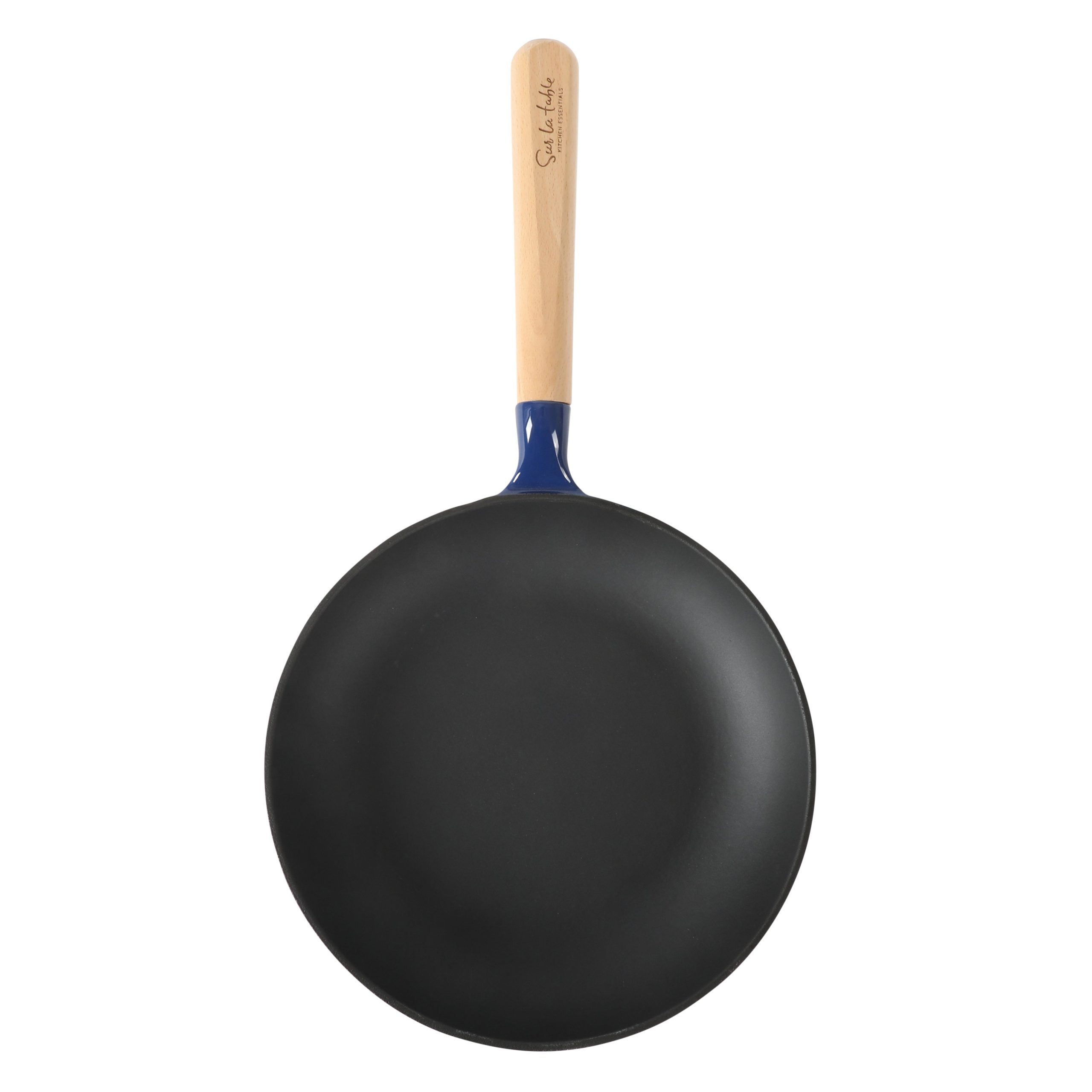 Sur La Table Kitchen Essential Main Canteen 9.5" Pre-Seasoned Cast Iron Skillet w/ Wood Handle, Natural Nonstick Lightweight Frying Pan for Searing, Sautéing & Everyday Cooking - Image 5