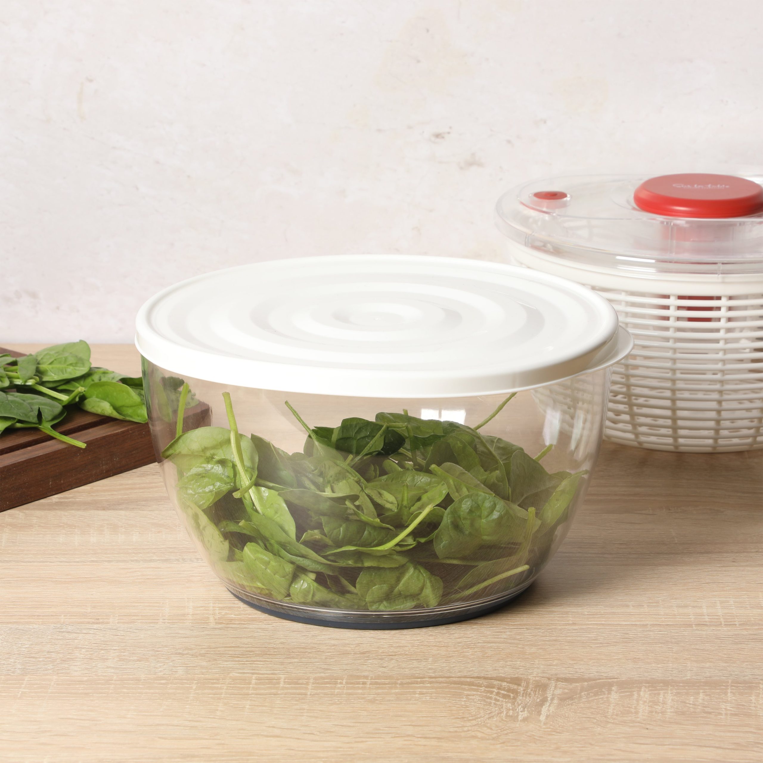 Sur La Table Kitchen Essential 6.3 Qt Salad Spinner, Fruit Washer, Fruit Washing Bowl with Strainer, Vegetable Cleaner, Salad Cleaner, Lettuce Washer - Image 11