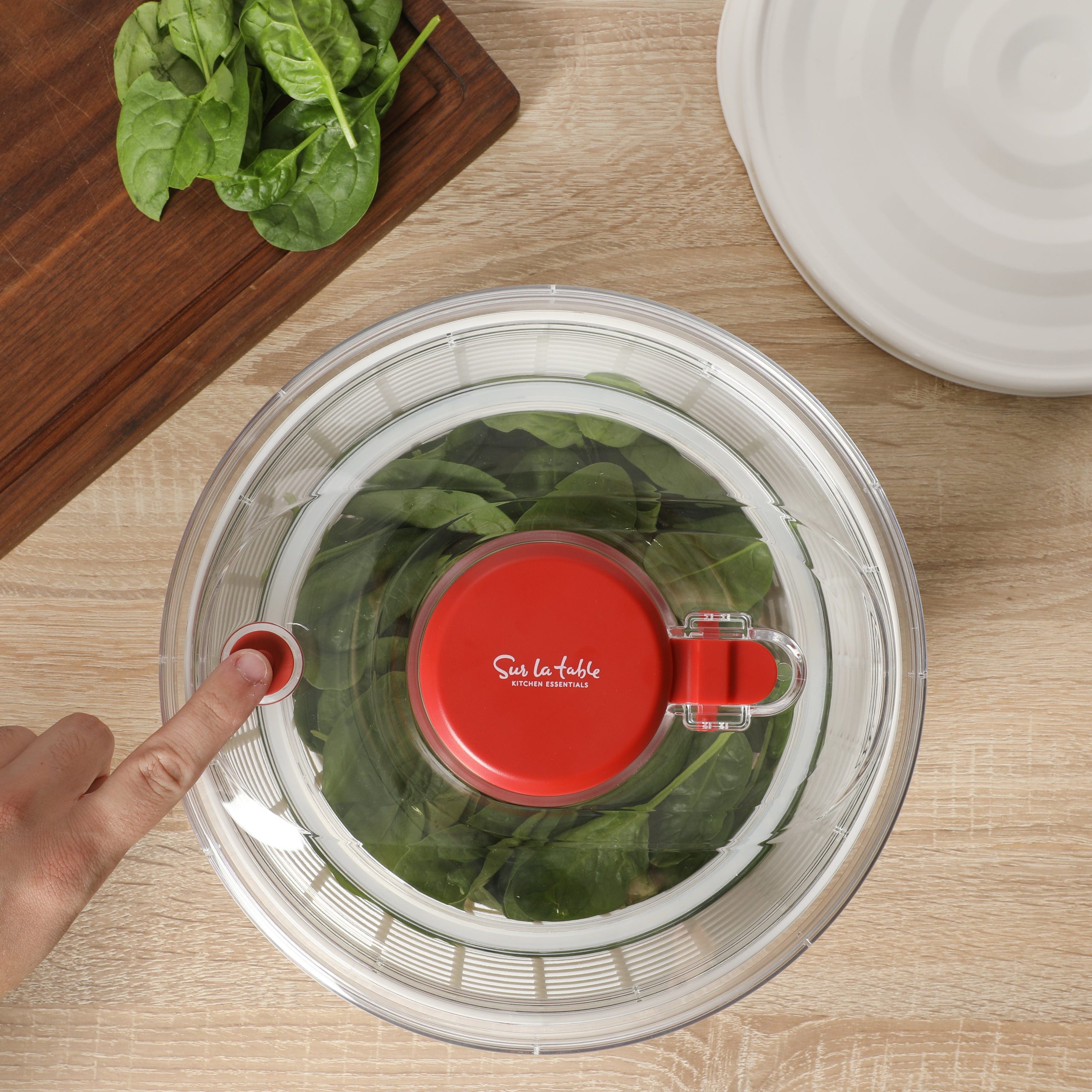 Sur La Table Kitchen Essential 6.3 Qt Salad Spinner, Fruit Washer, Fruit Washing Bowl with Strainer, Vegetable Cleaner, Salad Cleaner, Lettuce Washer - Image 10