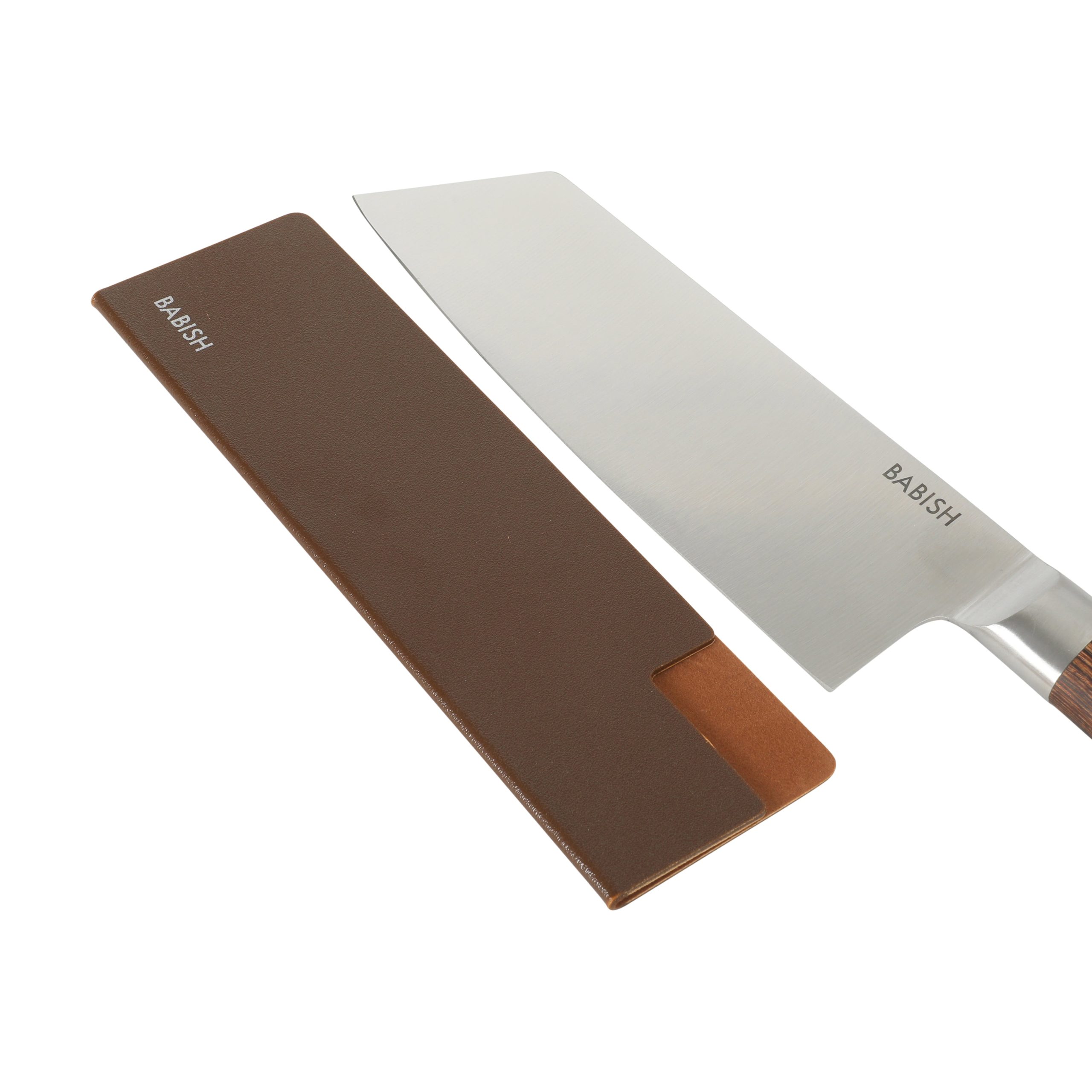 Babish 14-Piece Full Tang Forged Light/Dark Pakka Wood Kitchen Knife Set – High-Carbon 1.4116 German Steel Cutlery with Protective Sheaths – Professional Chef Knife Set - Image 13