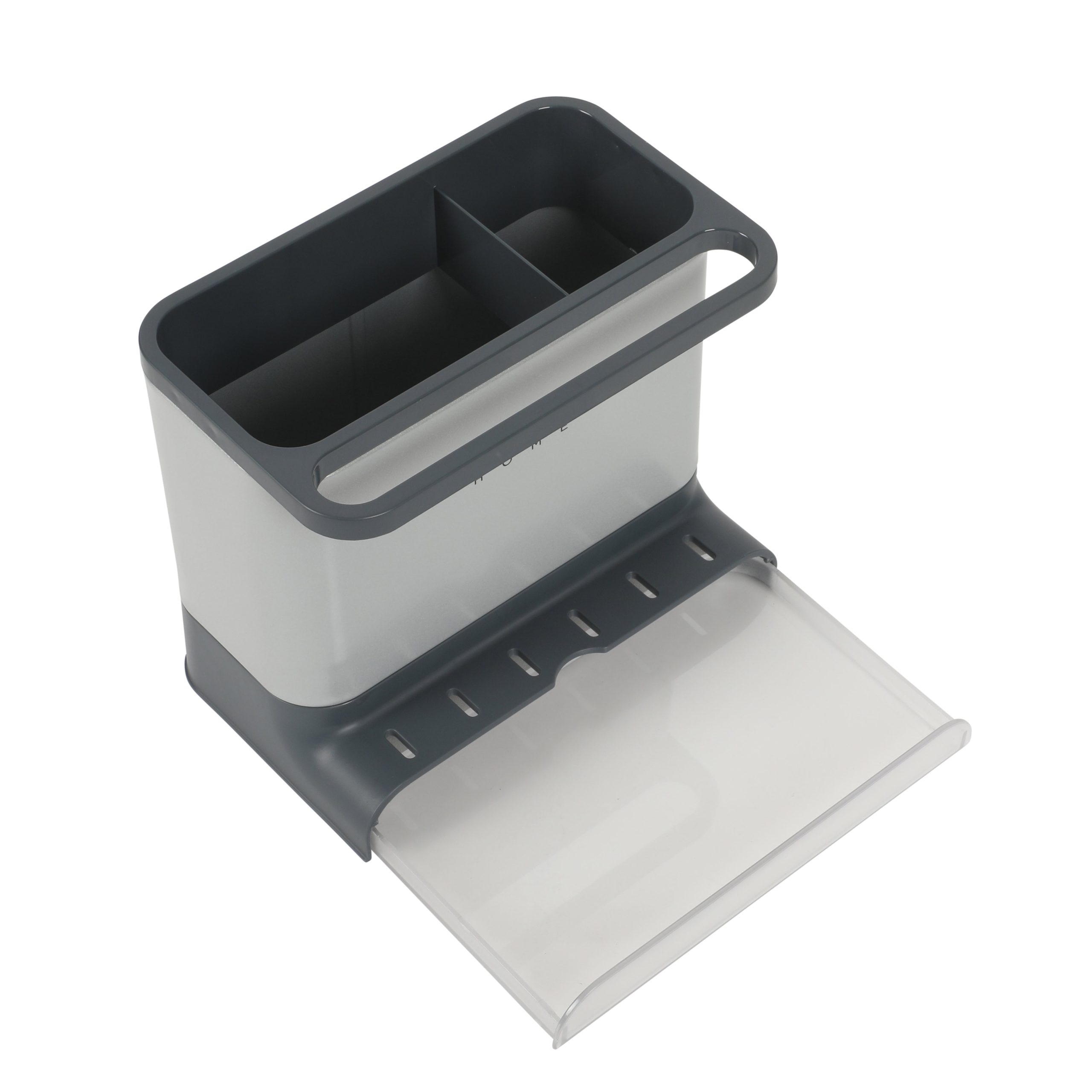 Gibson Home Ledgebrook Sink Caddy With Metal Panel, Metal Sponge Holder for Kitchen Sink, Countertop Organizer and Storage Essentials With Drain Board - Image 4