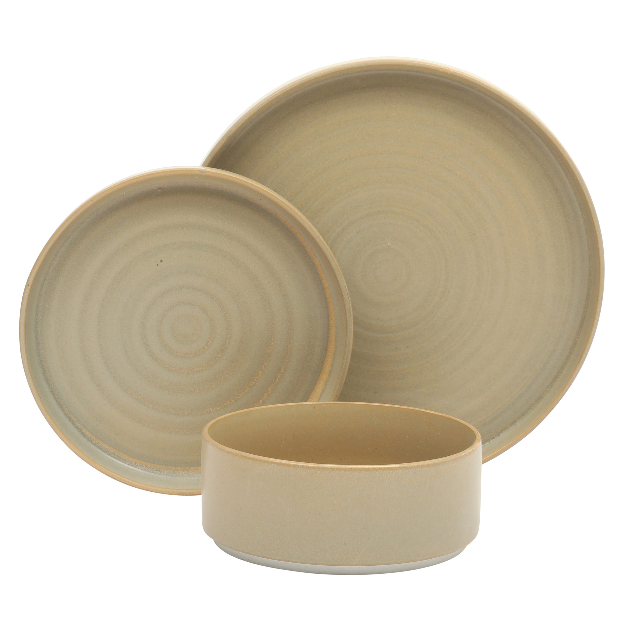 Gibson Elite Echo Bay 12 Piece Porcelain Reactive Glaze (Service for 4) Ceramic Plates and Bowls Modern Stackable Dinnerware Set - Image 13