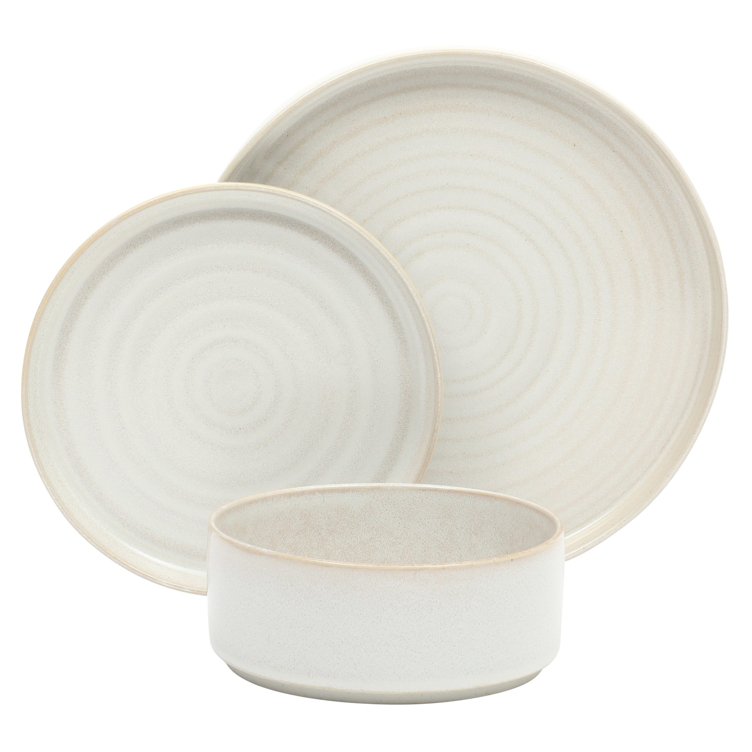 Gibson Elite Echo Bay 12 Piece Porcelain Reactive Glaze (Service for 4) Ceramic Plates and Bowls Modern Stackable Dinnerware Set - Image 6