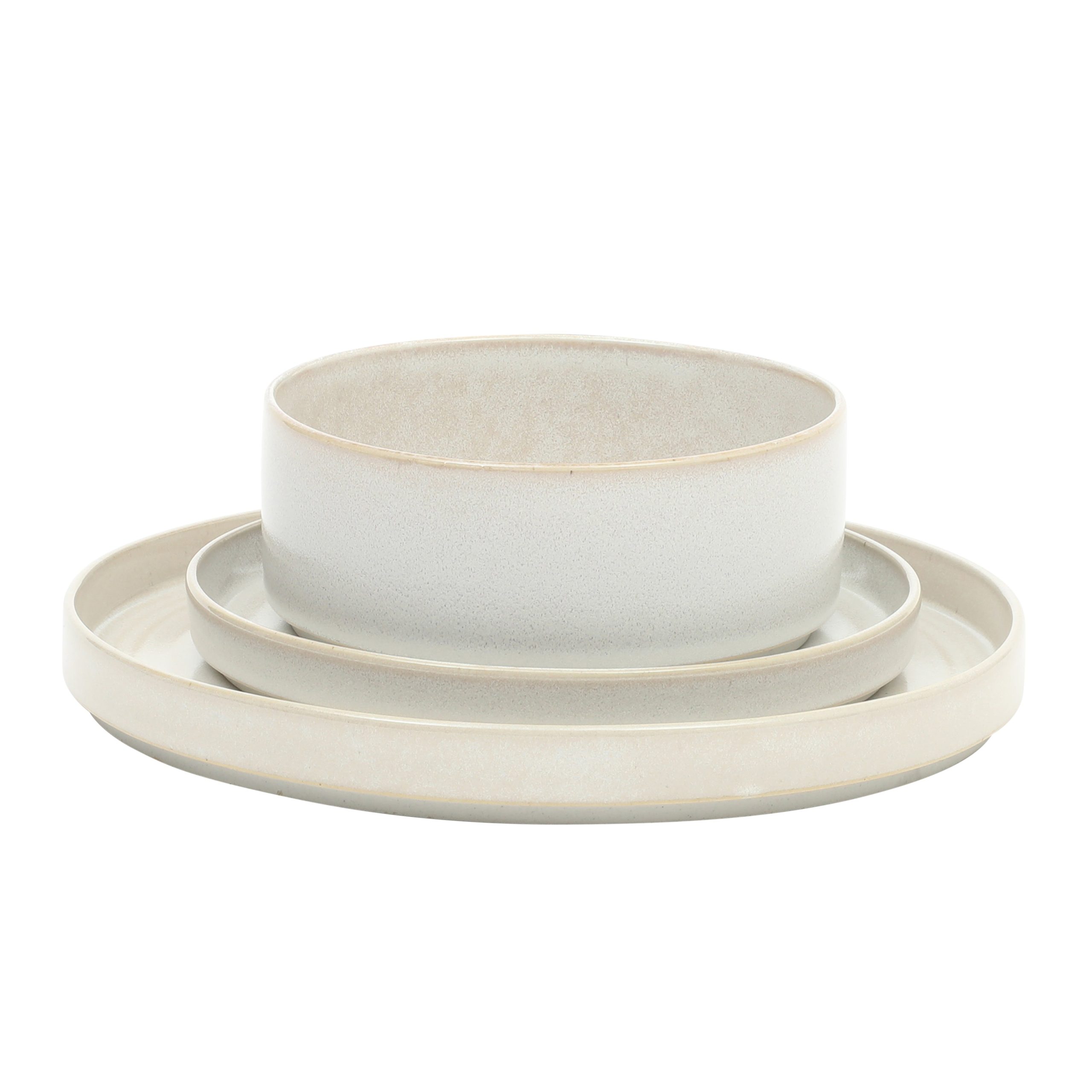 Gibson Elite Echo Bay 12 Piece Porcelain Reactive Glaze (Service for 4) Ceramic Plates and Bowls Modern Stackable Dinnerware Set - Image 7