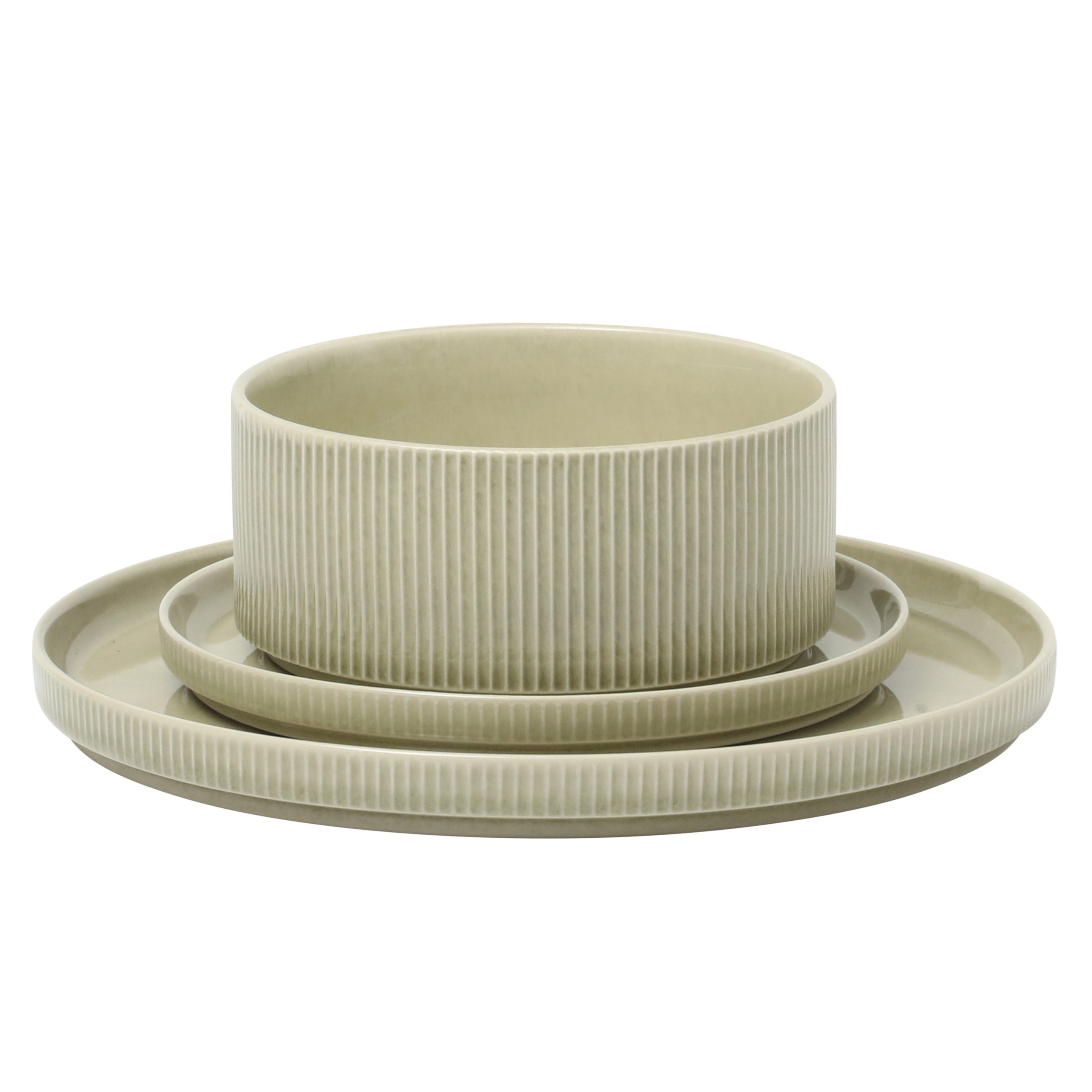 Gibson Elite Solana Coast 12 Piece Stoneware Reactive Glaze (Service for 4) Ceramic Plates and Bowls Modern Shape Embossed Dinnerware Set - Image 14