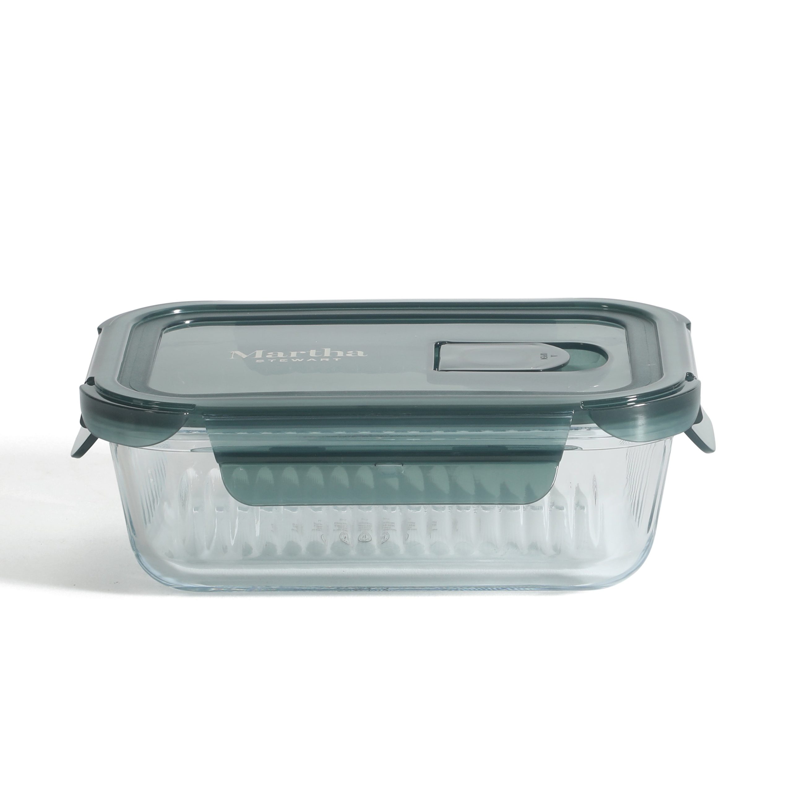 Martha Stewart Shadowbrook 10-Piece Borosilicate Glass Storage Container Set – Airtight Locking Lids, 21.6 oz Meal Prep, Leftover & Lunch Containers, Microwave, Oven & Dishwasher Safe - Image 4