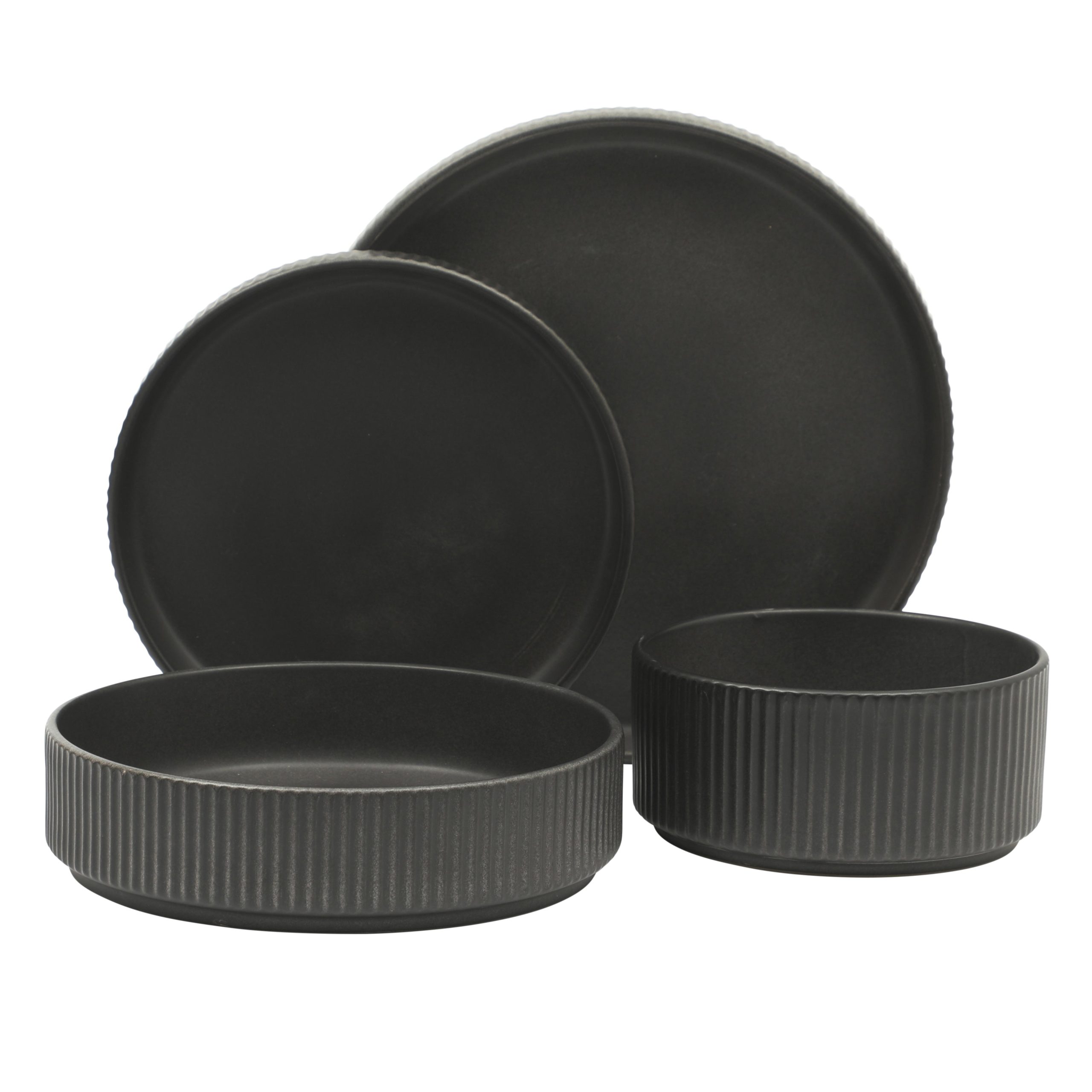 Gibson Elite Deerfield 16-Piece Stoneware Dinnerware Set – Stackable Plates and Bowls, Reactive Glaze Finish, Service for 4 – Microwave & Dishwasher Safe - Image 8