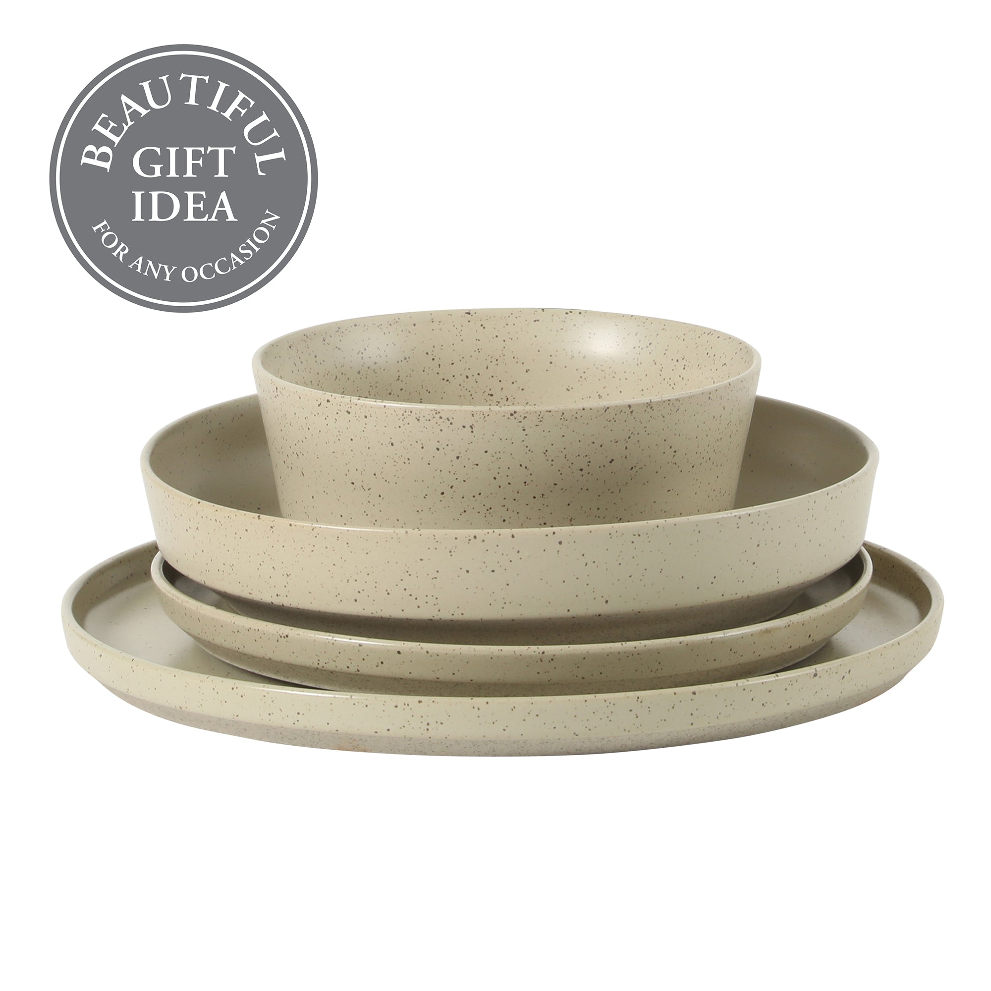 Gibson Elite Overbrook 16-Piece Pottery Clay Stoneware Dinnerware Set – Reactive Glaze, Stackable Plates and Bowls w/ Pasta Bowl, Service for 4 – Microwave & Dishwasher Safe - Image 11