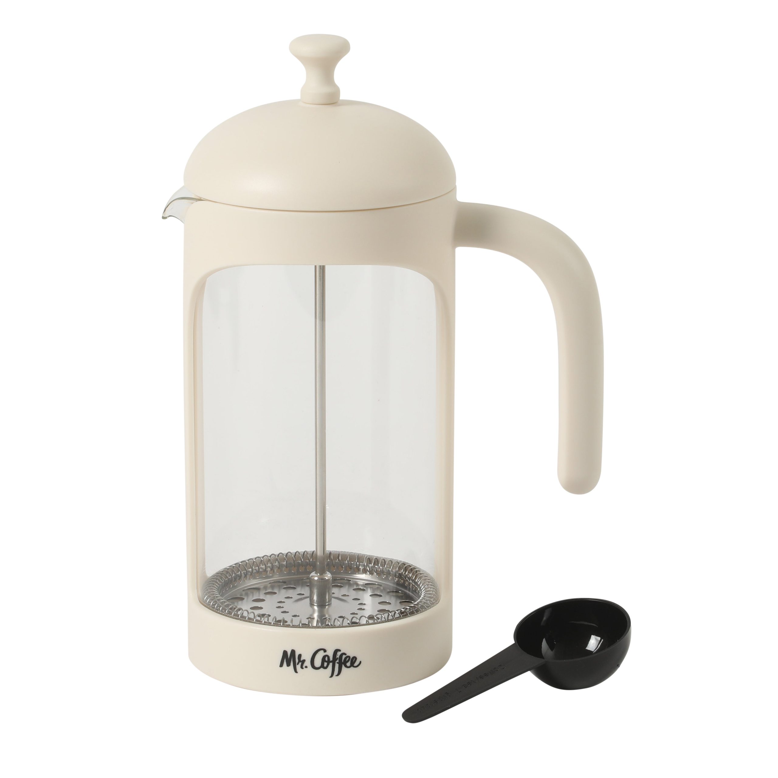 Mr. Coffee Retro Brew French Press Coffee Maker, 31 oz. Glass Carafe with High Heat Resistant Durable Borosilicate Glass & Colorful Frame and Plunger, Includes Coffee Scoop - Image 6