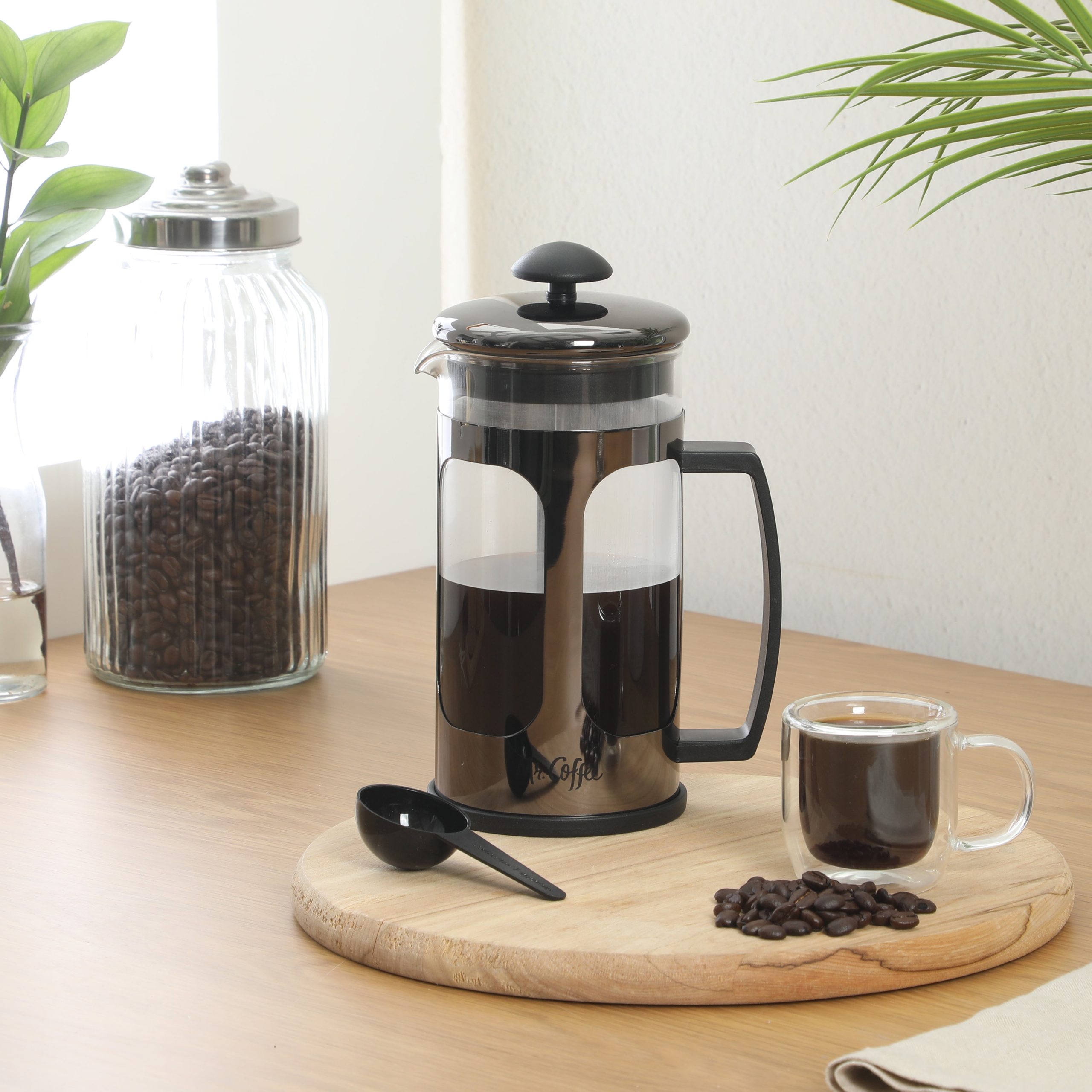 Mr. Coffee Daily Brew French Press Coffee Maker, 30 oz Glass Carafe with High Heat Resistant Durable Borasilicate Glass & Metal Frame and Plunger, Includes Coffee Scoop - Image 7