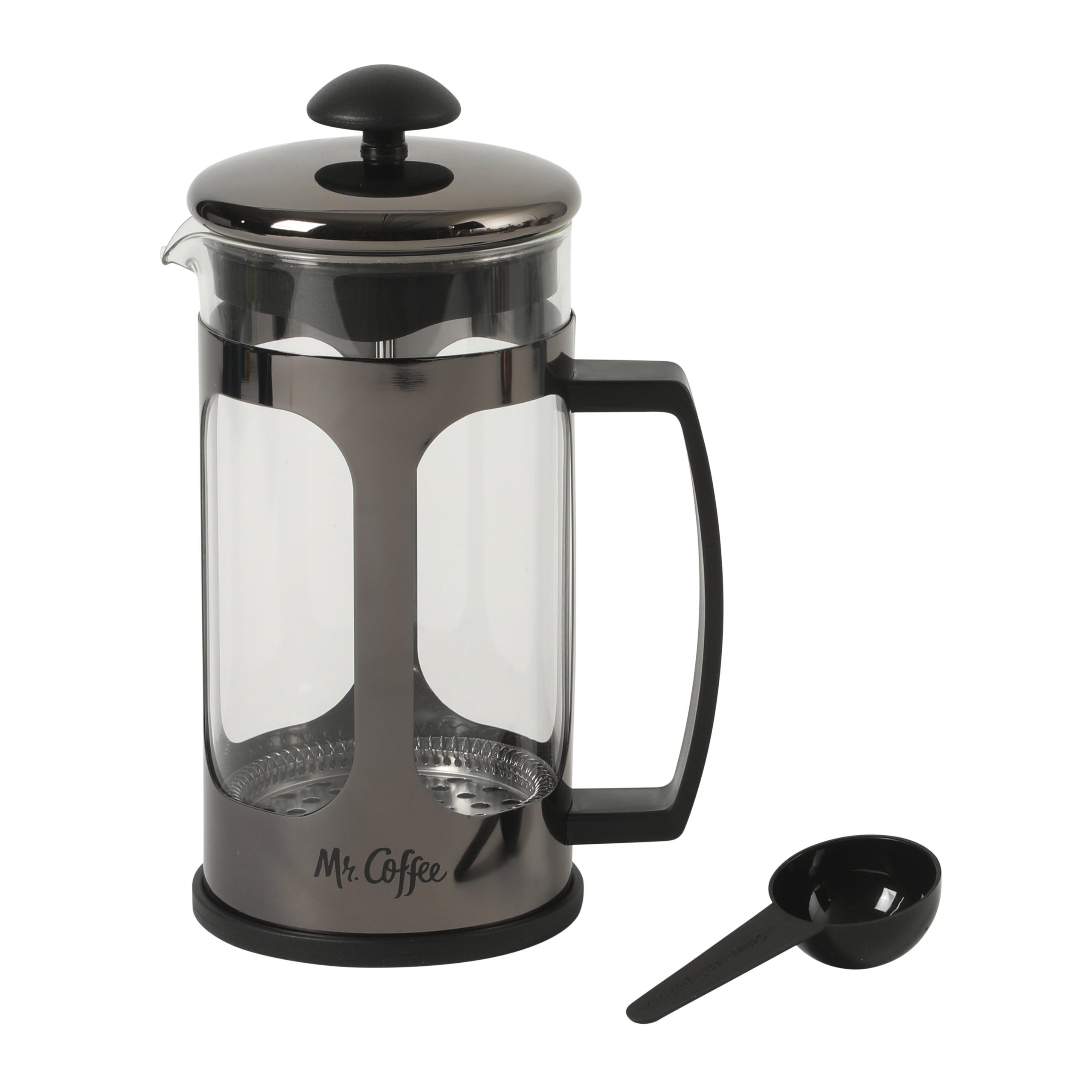 Mr. Coffee Daily Brew French Press Coffee Maker, 30 oz Glass Carafe with High Heat Resistant Durable Borasilicate Glass & Metal Frame and Plunger, Includes Coffee Scoop - Image 6