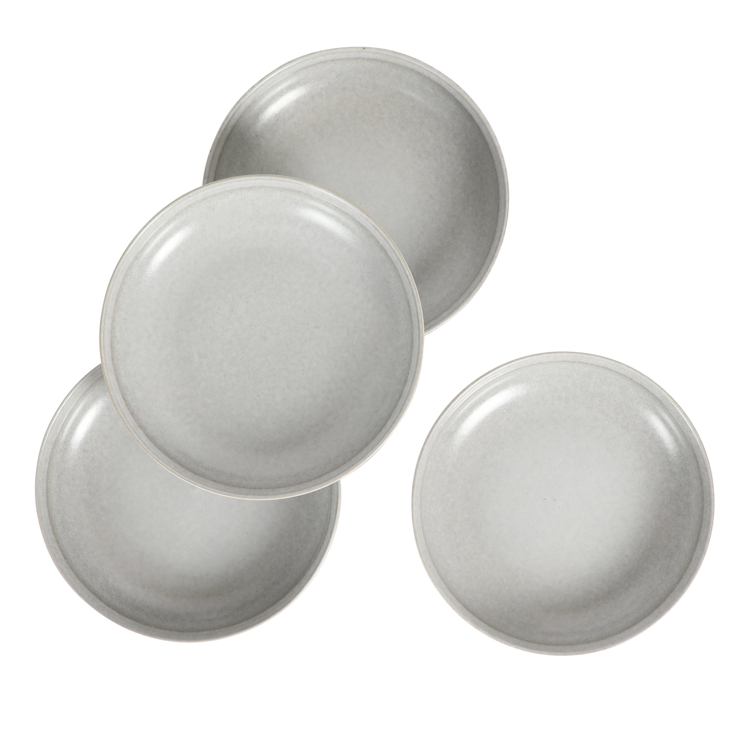 Gibson Elite Beckett 4-Piece Ash White Dinner Bowl Set – Reactive Glaze Stoneware – Shallow Pasta Bowls – Round Wide-Rim Design – Microwave & Dishwasher Safe - Image 5