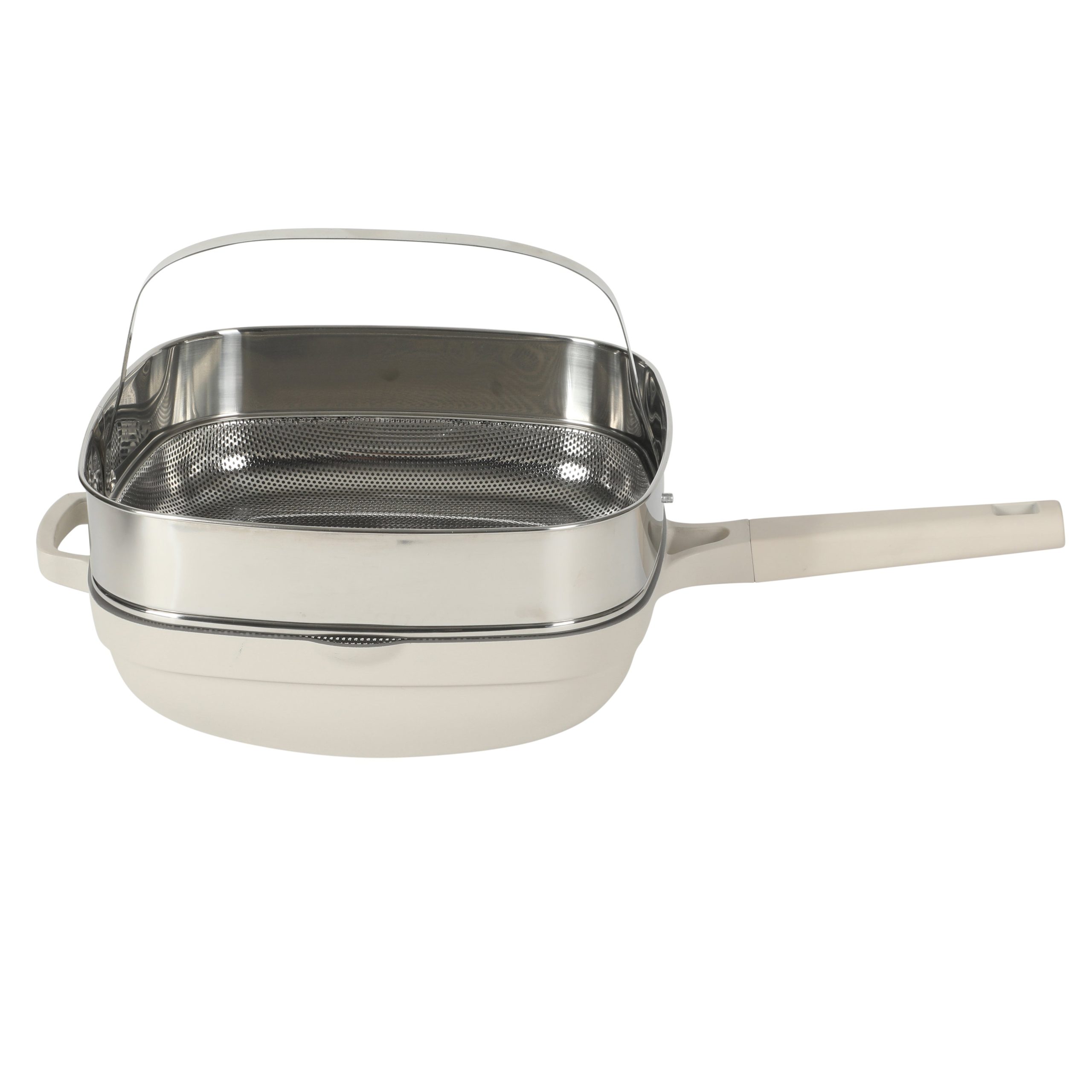 Crock Pot Northvale 5.3 Quart Ceramic Nonstick Sauté Pan with Steamer Basket & Lid, Cast Aluminum Pan with Induction Base and Soft-Touch Handle - Image 14