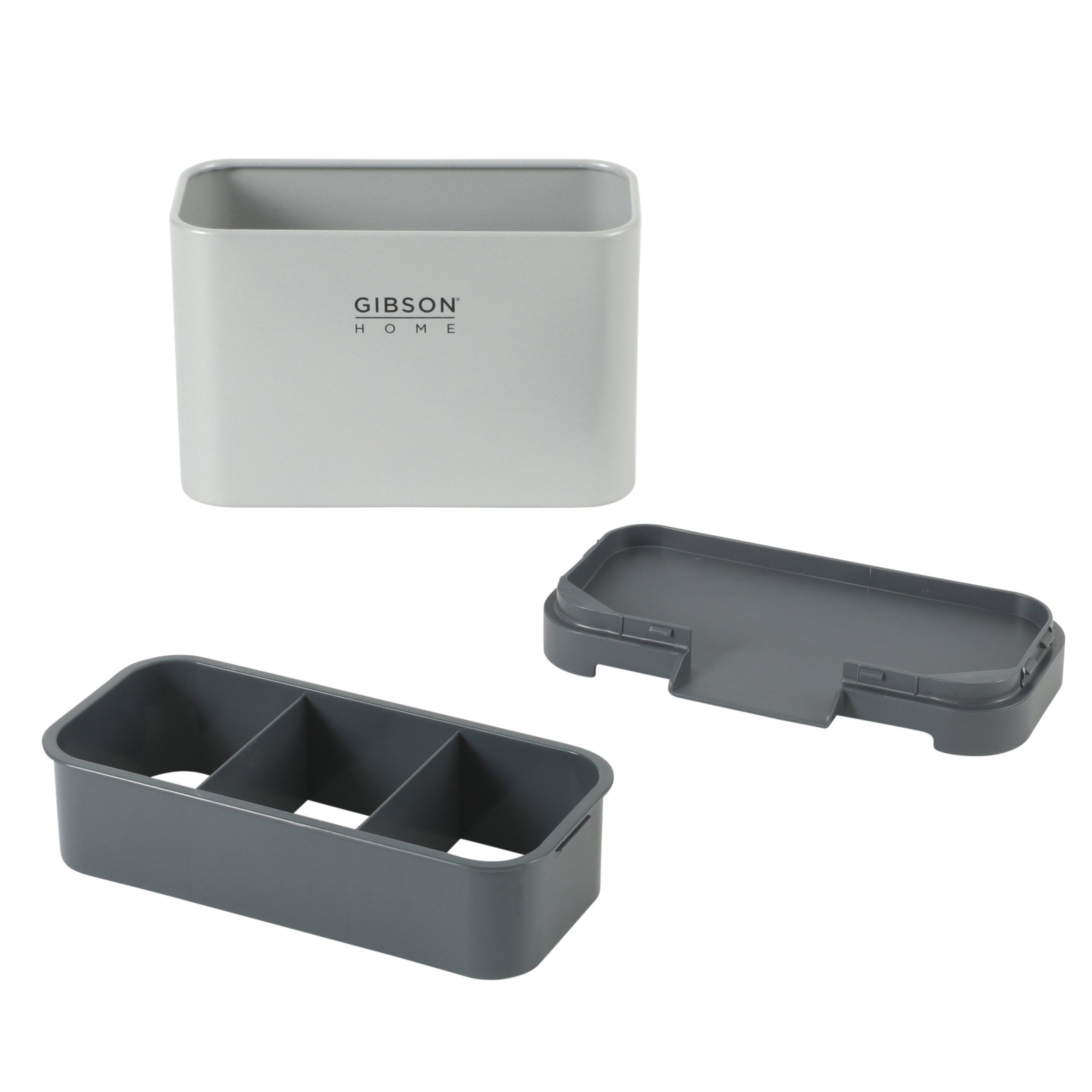 Gibson Home Ledgebrook Sink Caddy With Metal Panel, Sponge Holder for Kitchen Sink, Countertop Organizer and Storage Essentials With Drain Board - Image 5