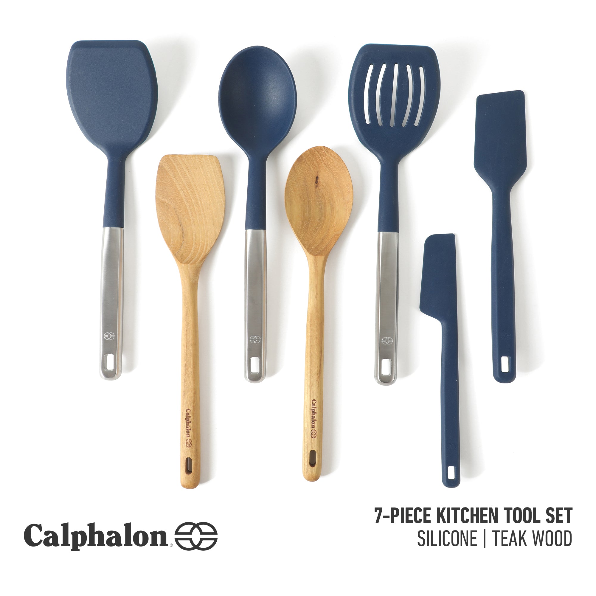 Calphalon Prime 7 Piece Sillicone and Teak Wood Kitchen Tool & Gadget Set - Image 2