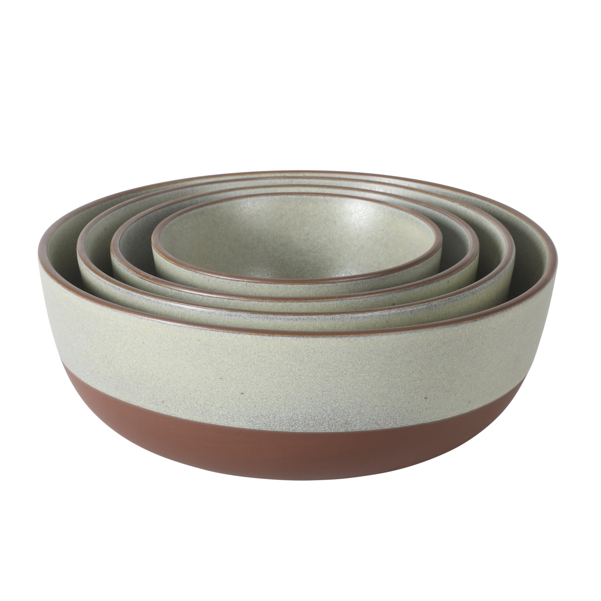 Gibson Elite William Crest 4 Piece Nesting Bowl Set, Round Stoneware Mixing Bowls, Reactive Glaze Finish, 5”, 6.25”, 7.5”, 9”, Prep & Serving Bowls, Microwave & Dishwasher Safe - Green - Image 8