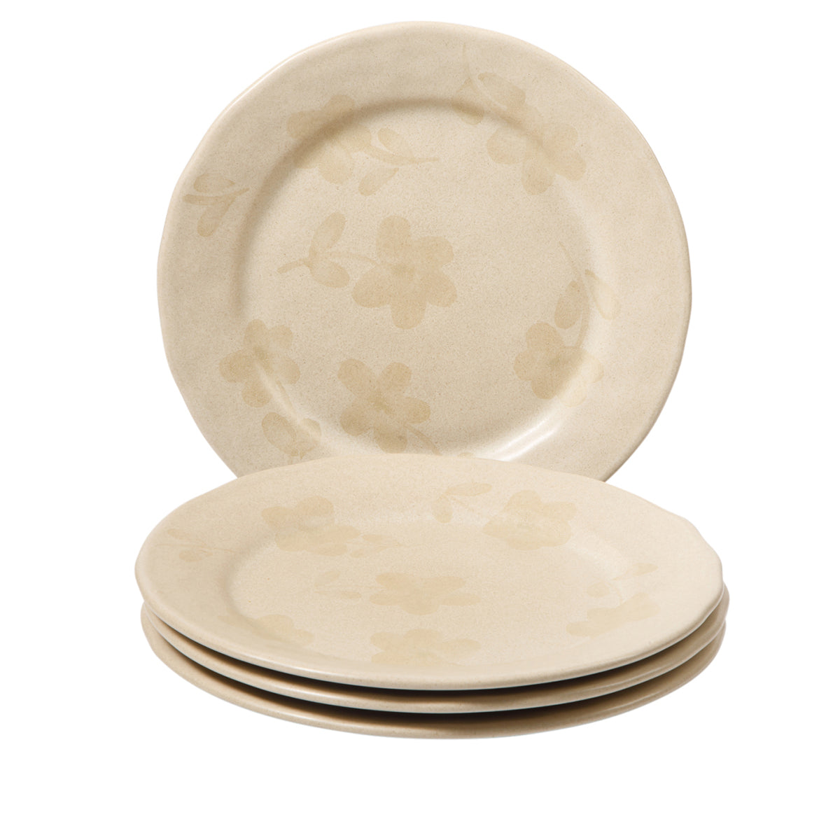 Bloomhouse - 2 Time Oprah's Favorite Things - Made in Portugal Hand Painted 8.6 Inch Salad Plates Set of 4 - Porto Petals Floral Dessert Dish Set - Lilly Cream