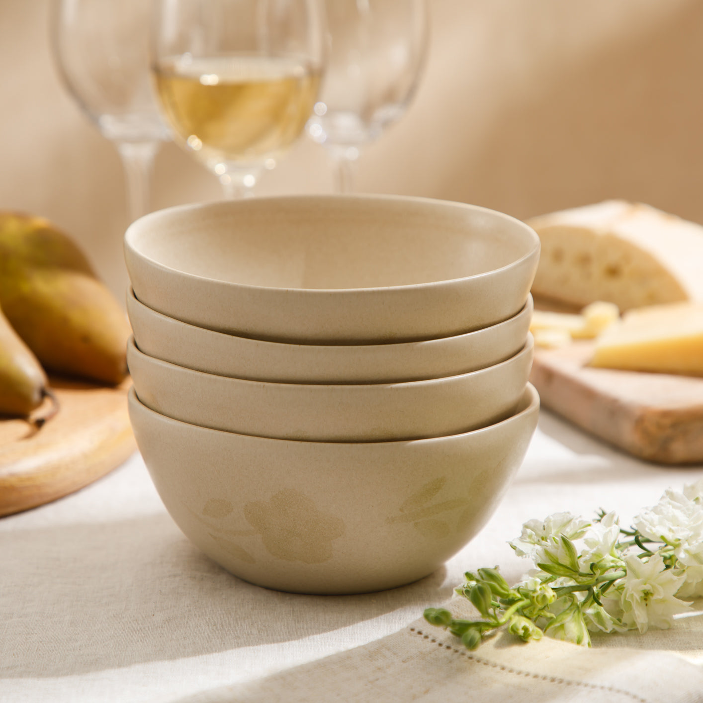 Bloomhouse - 2 Time Oprah's Favorite Things - Made in Portugal Hand Painted 6.4 Inch Cereal Bowls Set of 4 - Porto Petals Floral Soup Bowl Set - Blush Pink - Image 10