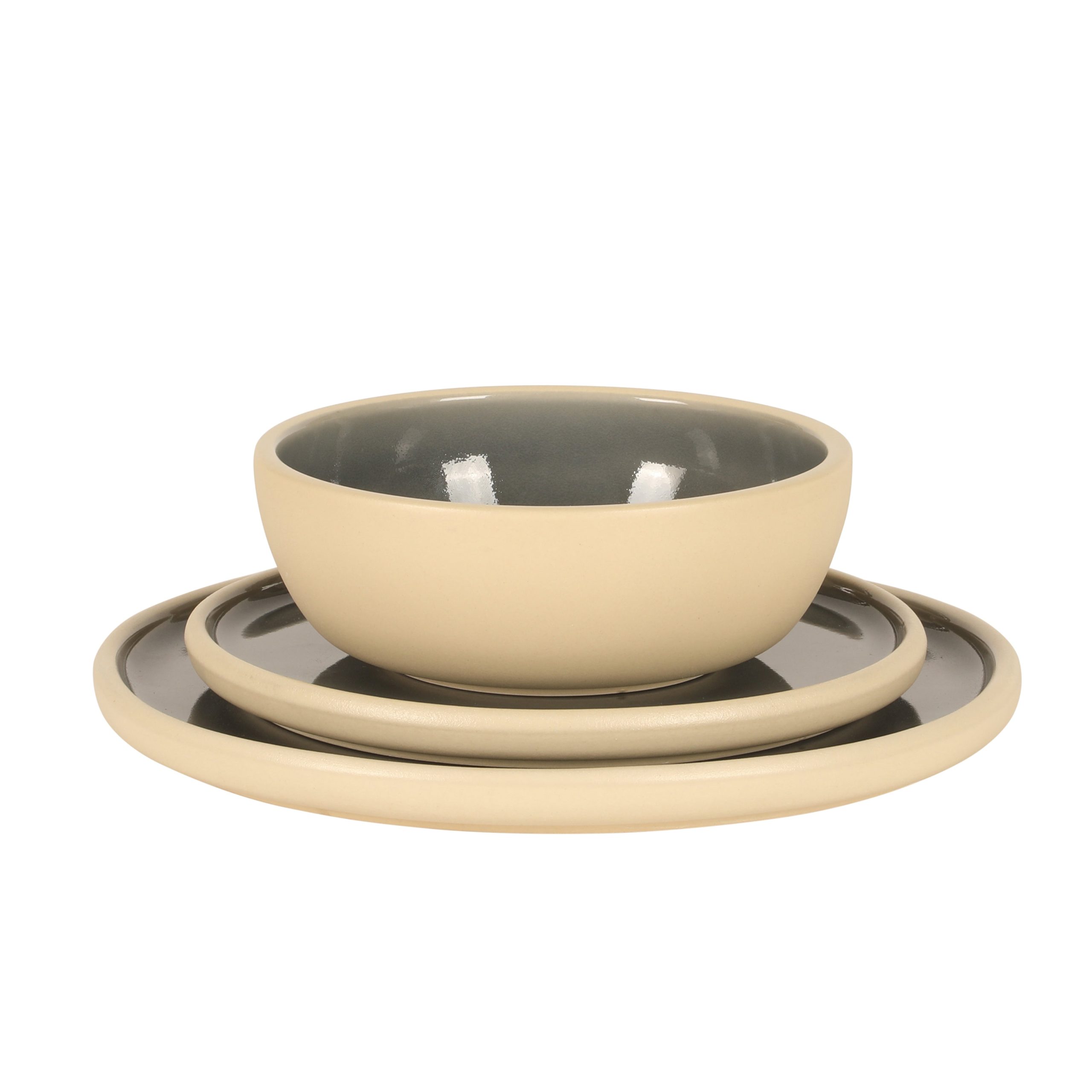 Gibson Elite - Made in Portugal - Port Gaia 12 Piece (Service for 4) Plates and Bowls Reactive Glaze Dishes Stoneware Ceramic Dinnerware Set - Image 10