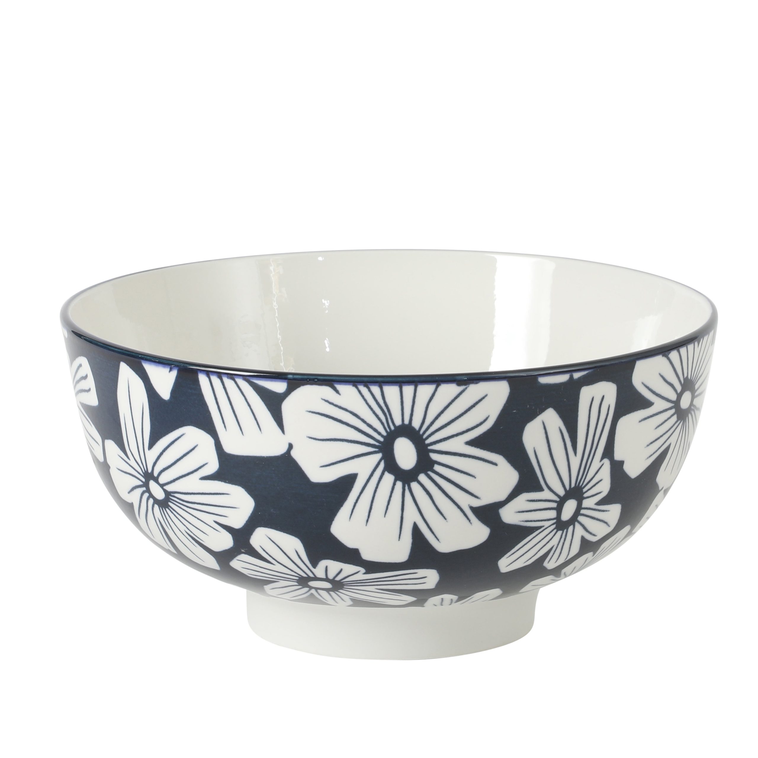Gibson Home Castle Way 4-Piece Serving Bowl Set, 8 Inch Round Stoneware Bowls, Blue & White Assorted Pattern, Decorative Everyday Use - Image 5