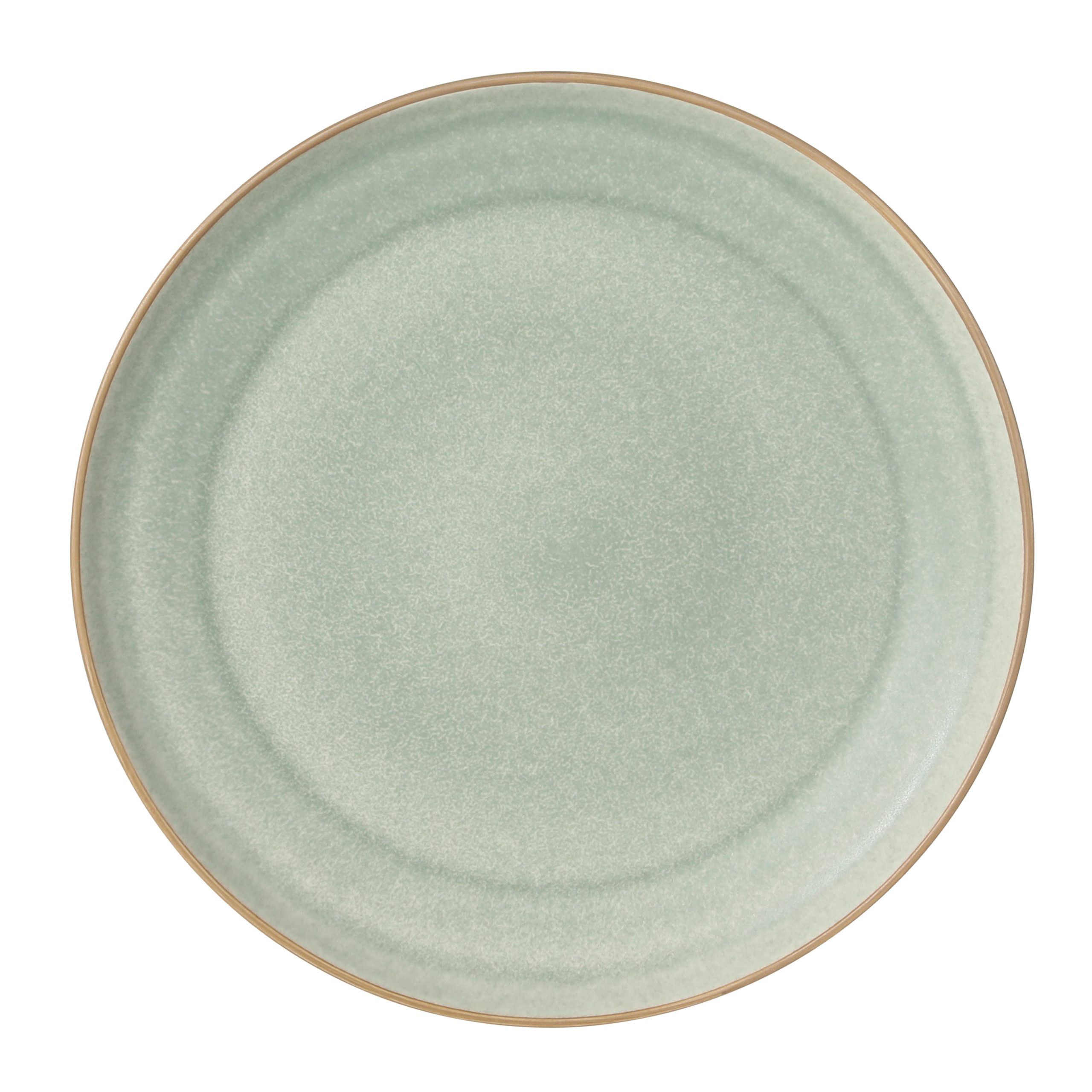 Gibson Elite Octavia Place 16 Piece Stoneware Dinnerware Set, Service for 4, Coupe Modern Plates & Bowls, Reactive Glaze Finish, Green, Microwave & Dishwasher Safe - Image 7