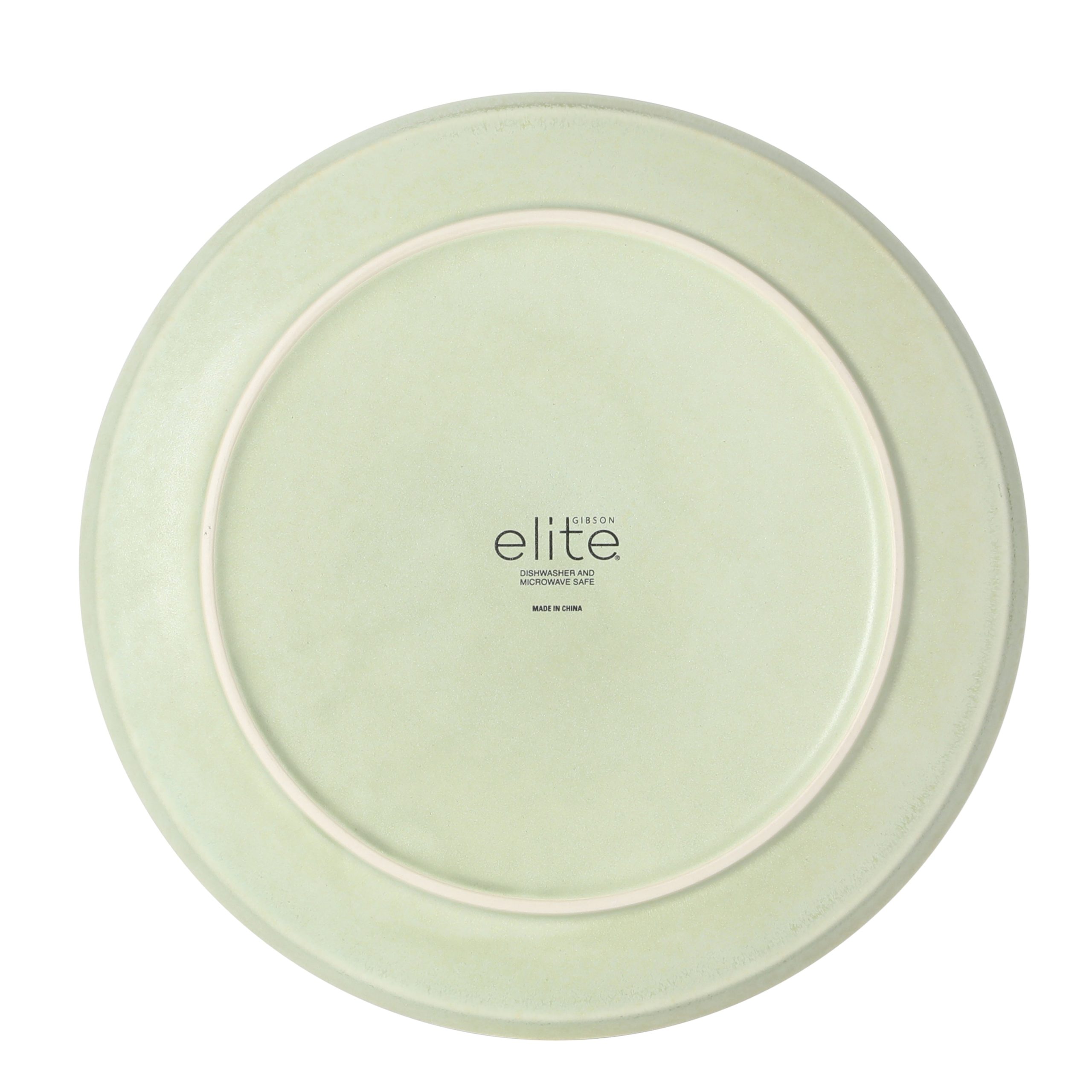 Gibson Elite Octavia Place 16 Piece Stoneware Dinnerware Set, Service for 4, Coupe Modern Plates & Bowls, Reactive Glaze Finish, Green, Microwave & Dishwasher Safe - Image 8