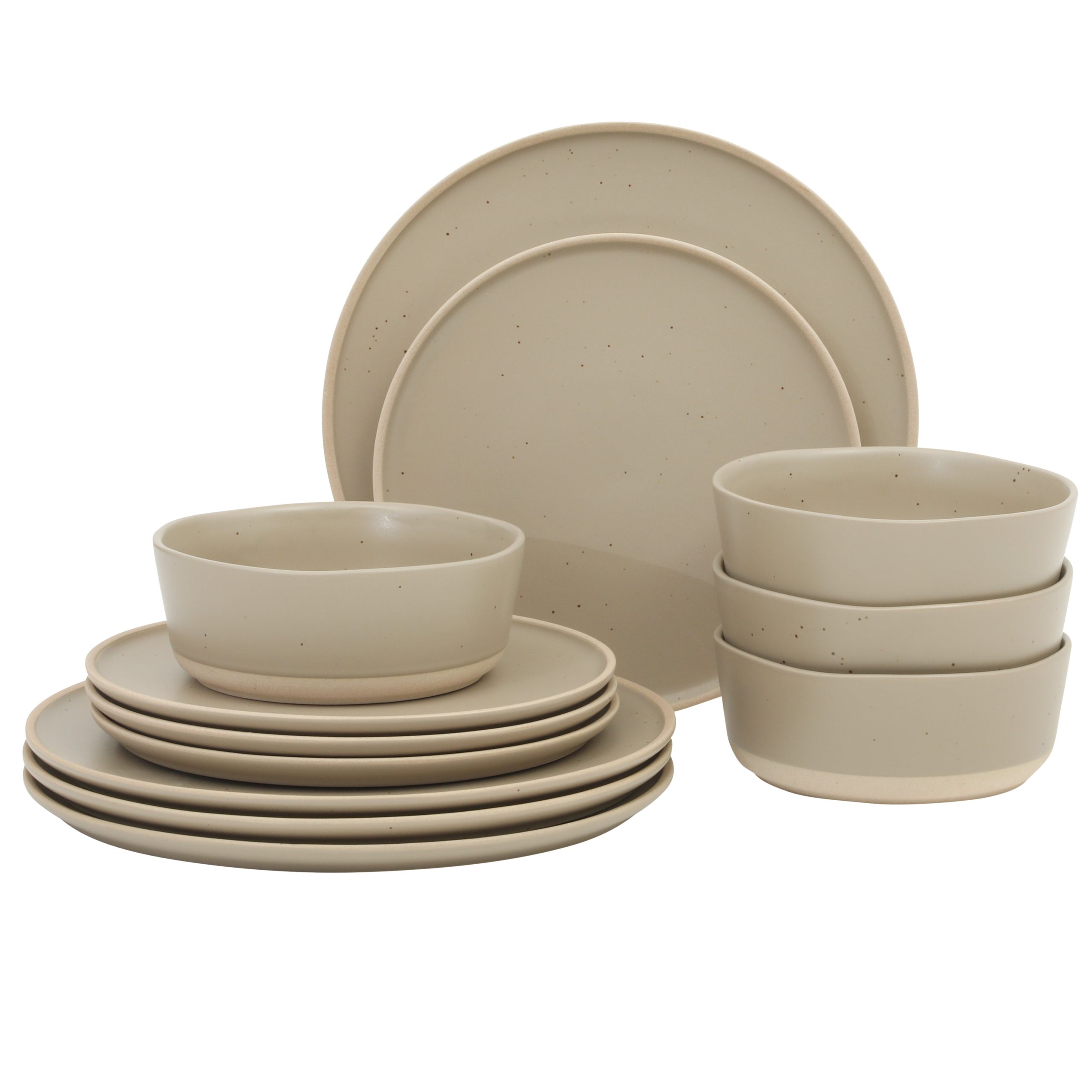 Gibson Elite Humphrey Lane 12 Piece (Service for 4) Plates and Bowls Reactive Glaze Dishes Stoneware Ceramic Dinnerware Set - Image 9