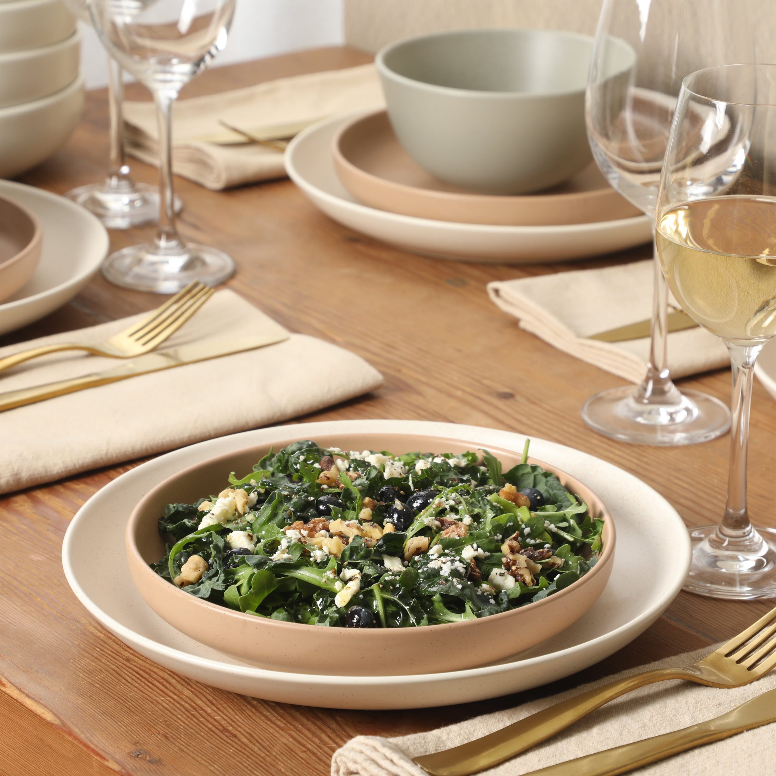 Gibson Elite Leeds Court Plates and Bowls Sets, 16-Piece Stoneware Dinnerware Sets, Round Speckle Reactive Glaze Dish Set, Service for 4 - Image 6