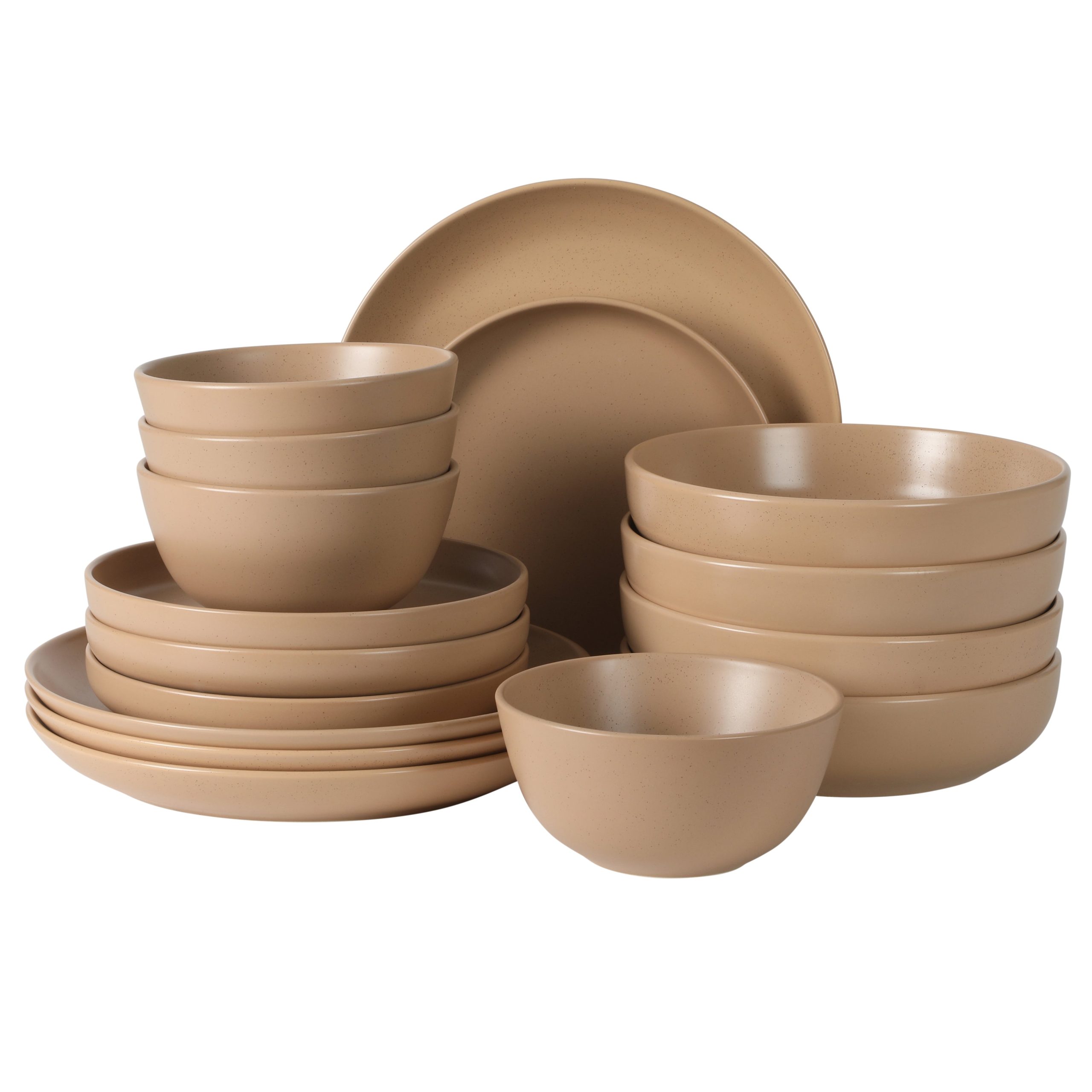 Gibson Elite Leeds Court Plates and Bowls Sets, 16-Piece Stoneware Dinnerware Sets, Round Speckle Reactive Glaze Dish Set, Service for 4 - Image 13