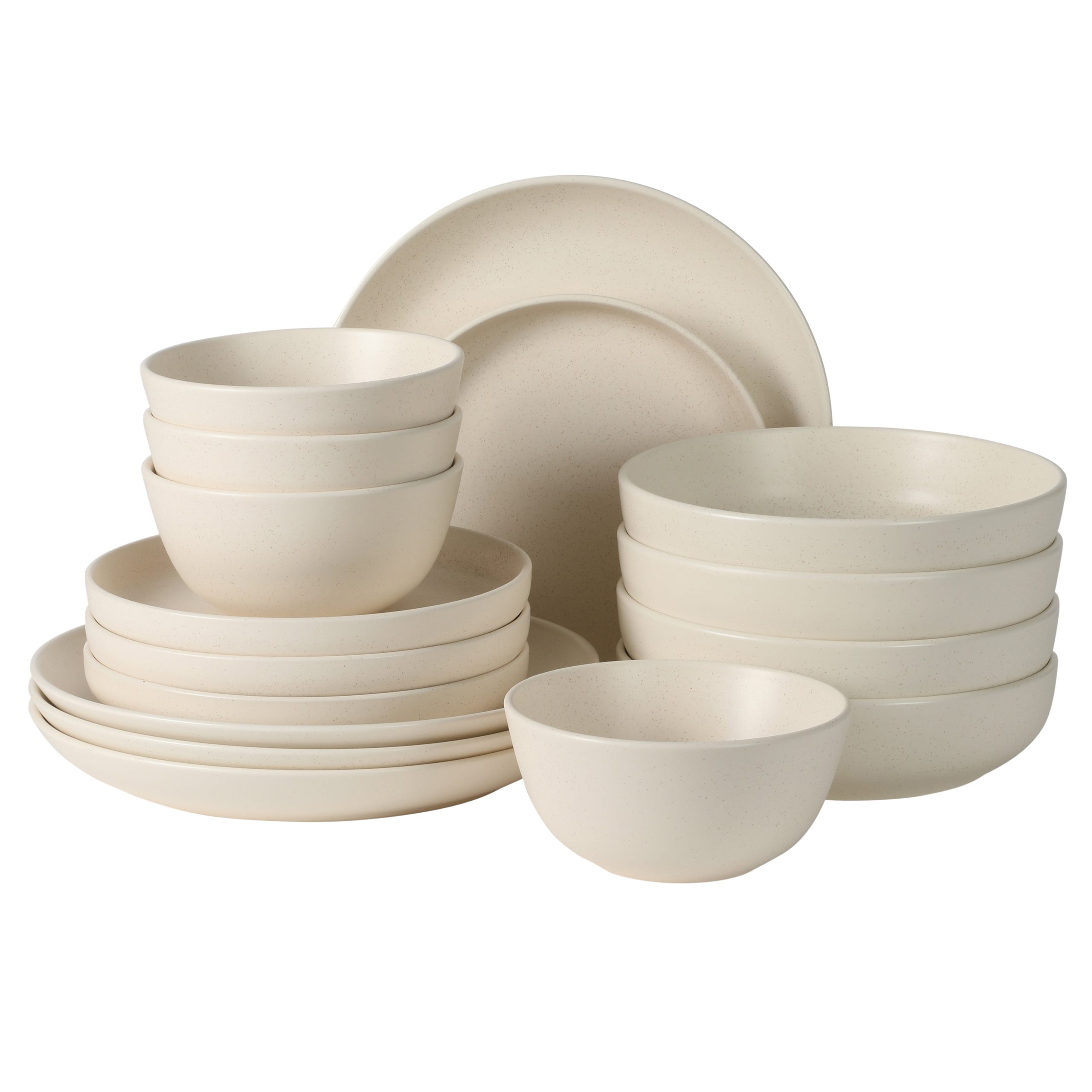 Gibson Elite Leeds Court Plates and Bowls Sets, 16-Piece Stoneware Dinnerware Sets, Round Speckle Reactive Glaze Dish Set, Service for 4 - Image 14