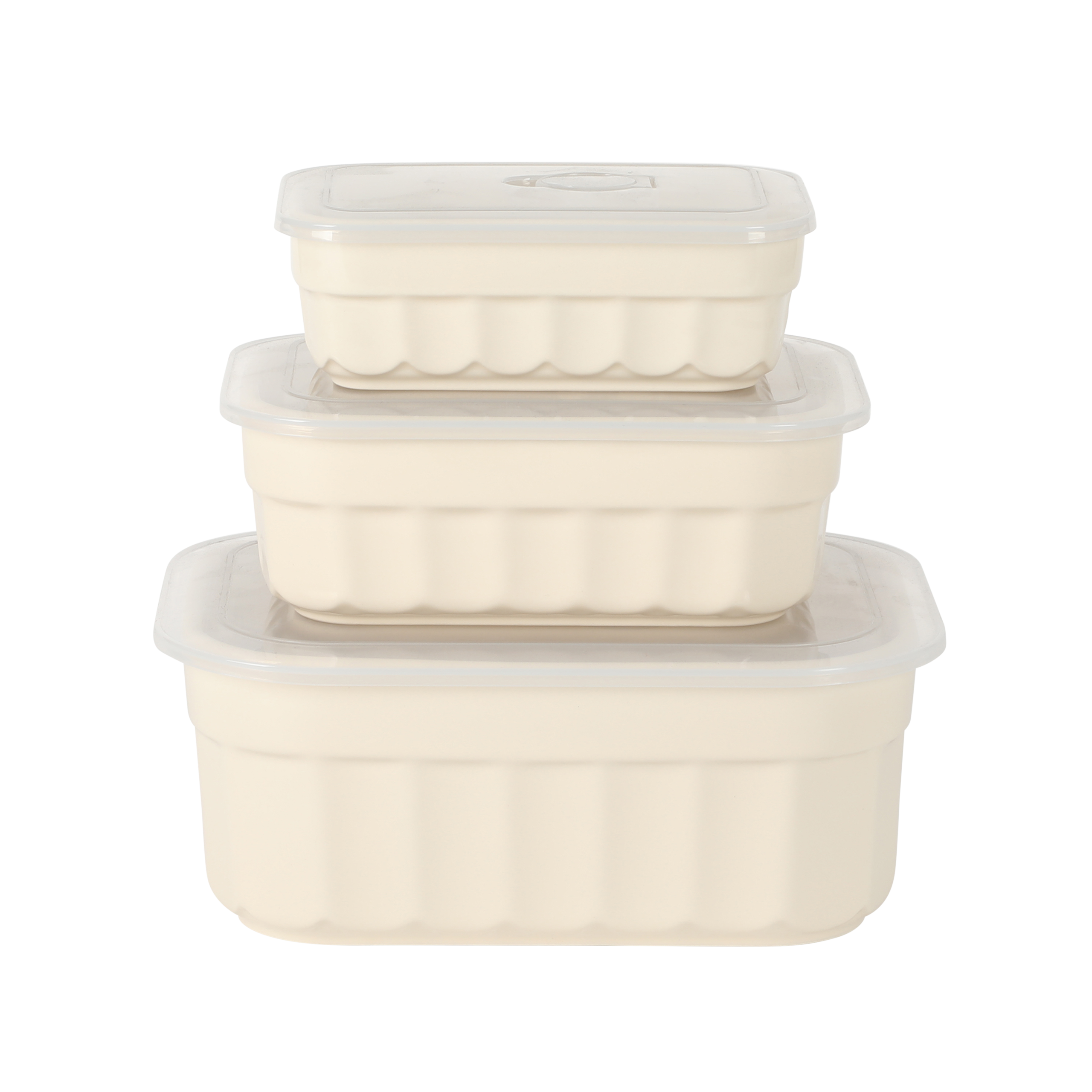 Martha Stewart Broadbrook 6 Piece Stoneware Meal Prep Container Set with Lids, Rectangular/Round Food Storage & Bakeware, Cream, Oven, Microwave & Dishwasher Safe