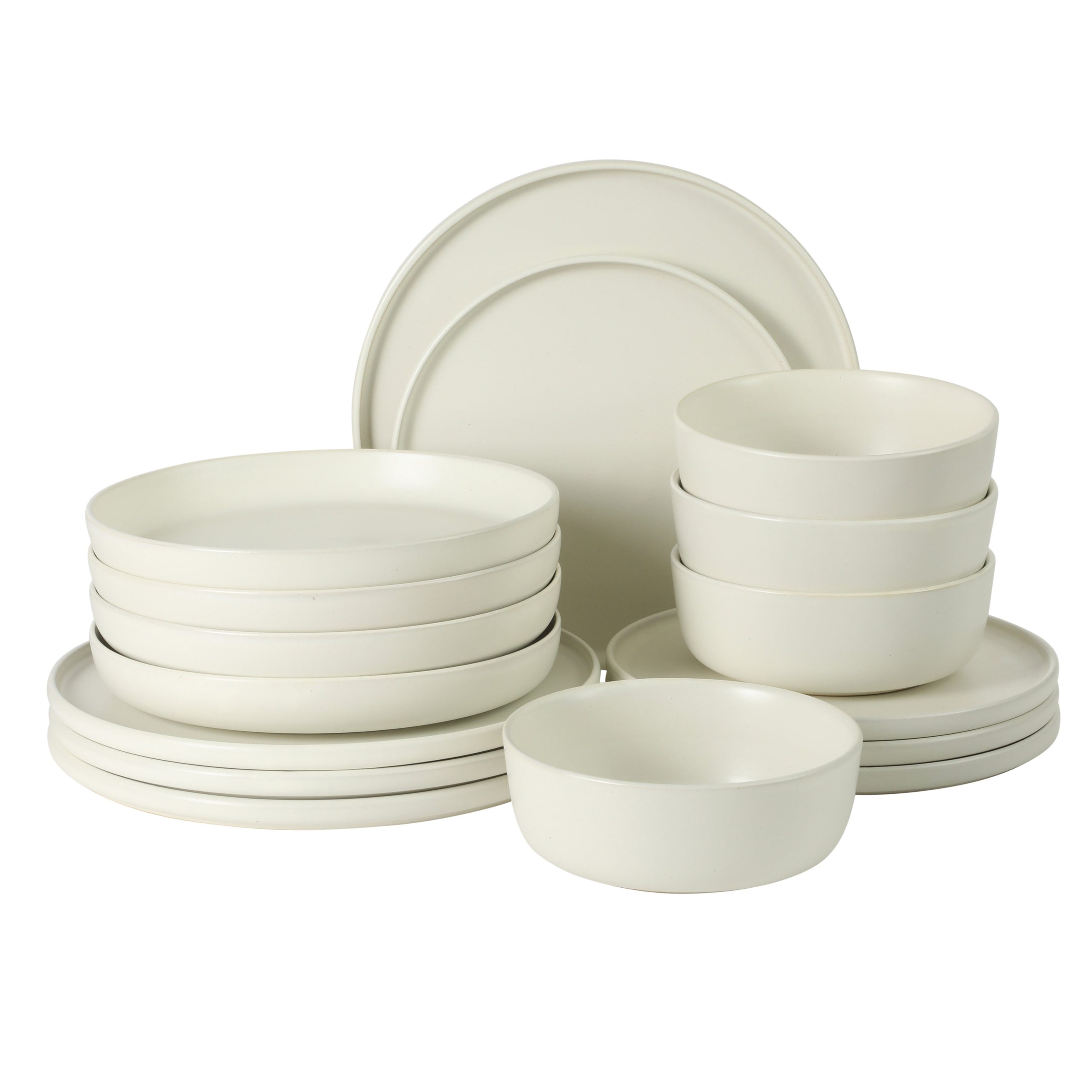 Gibson Elite Bayou Moon Plates and Bowls Sets, 16-Piece Matte Stoneware Dinnerware Sets, Solid Color Reactive Glaze Dish Set, Service for 4 - Image 7
