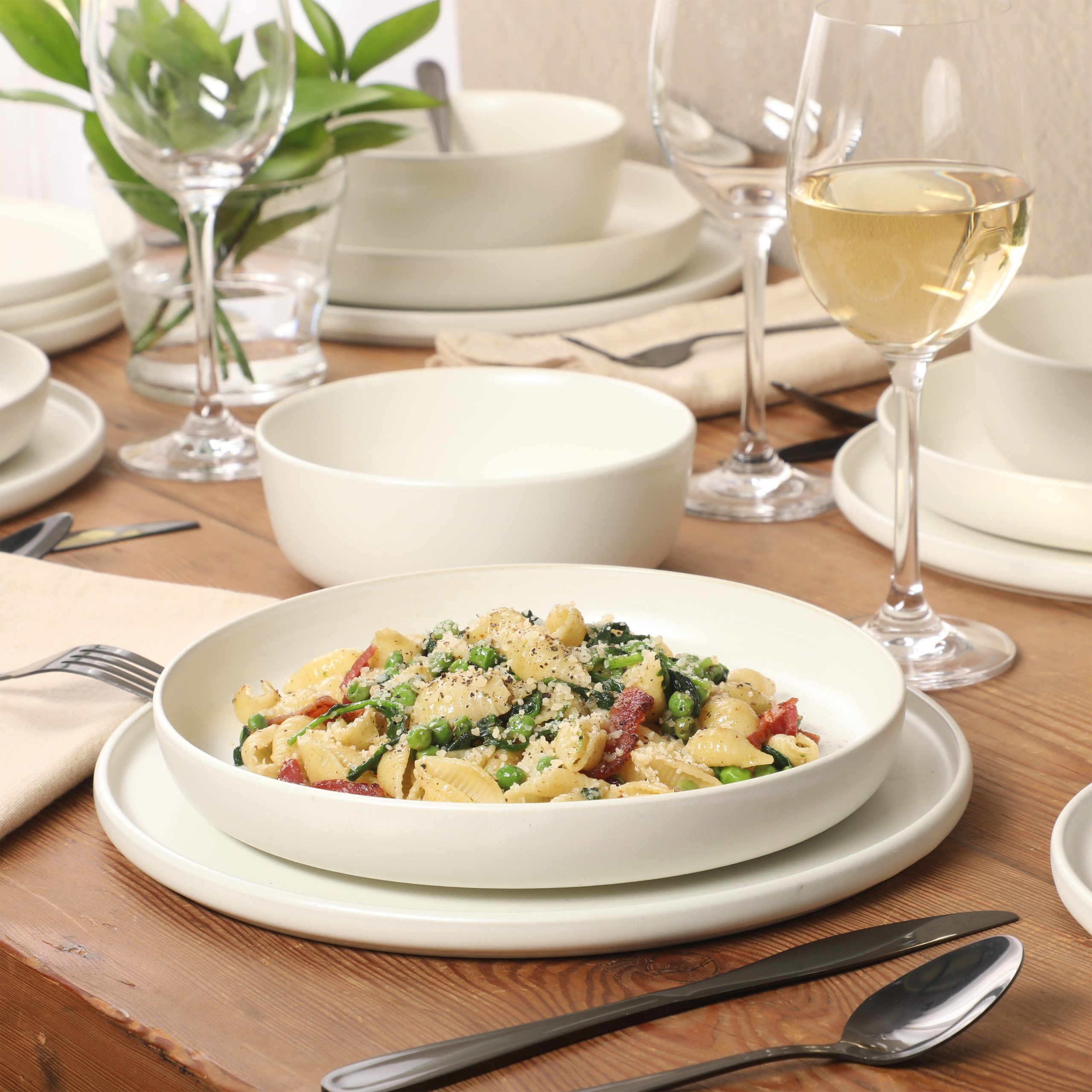 Gibson Elite Bayou Moon Plates and Bowls Sets, 16-Piece Matte Stoneware Dinnerware Sets, Solid Color Reactive Glaze Dish Set, Service for 4 - Image 12