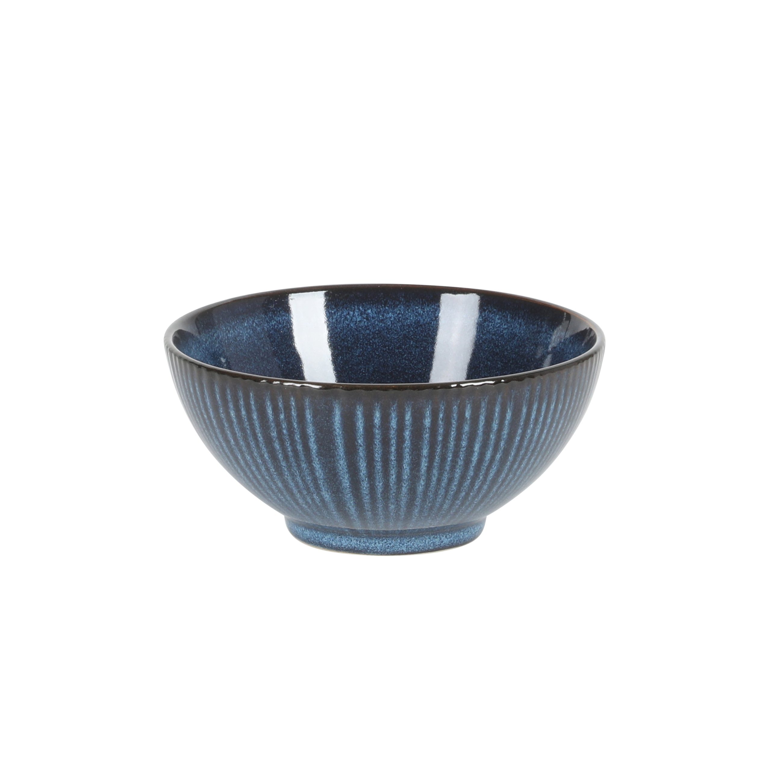 Gibson Elite Midnight Luna Plates and Bowls Sets, 12-Piece Stoneware Dinnerware Sets, Reactive Glaze Dish Set - Blue - Image 8