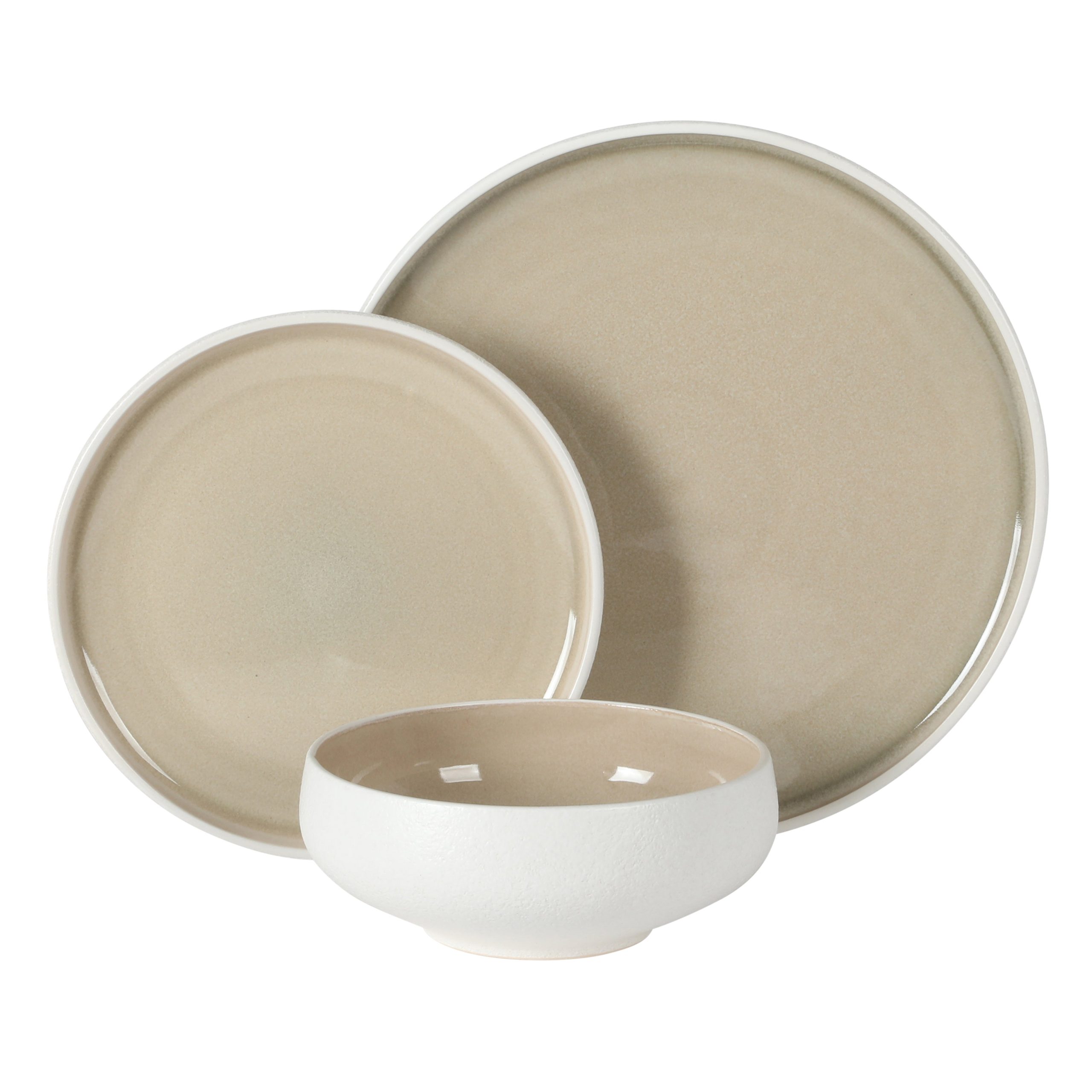 Gibson Elite Pacifco Beach Plates and Bowls Sets, 12-Piece Stoneware Dinnerware Sets, Reactive Glaze Dish Set, Service for 4 - Image 7
