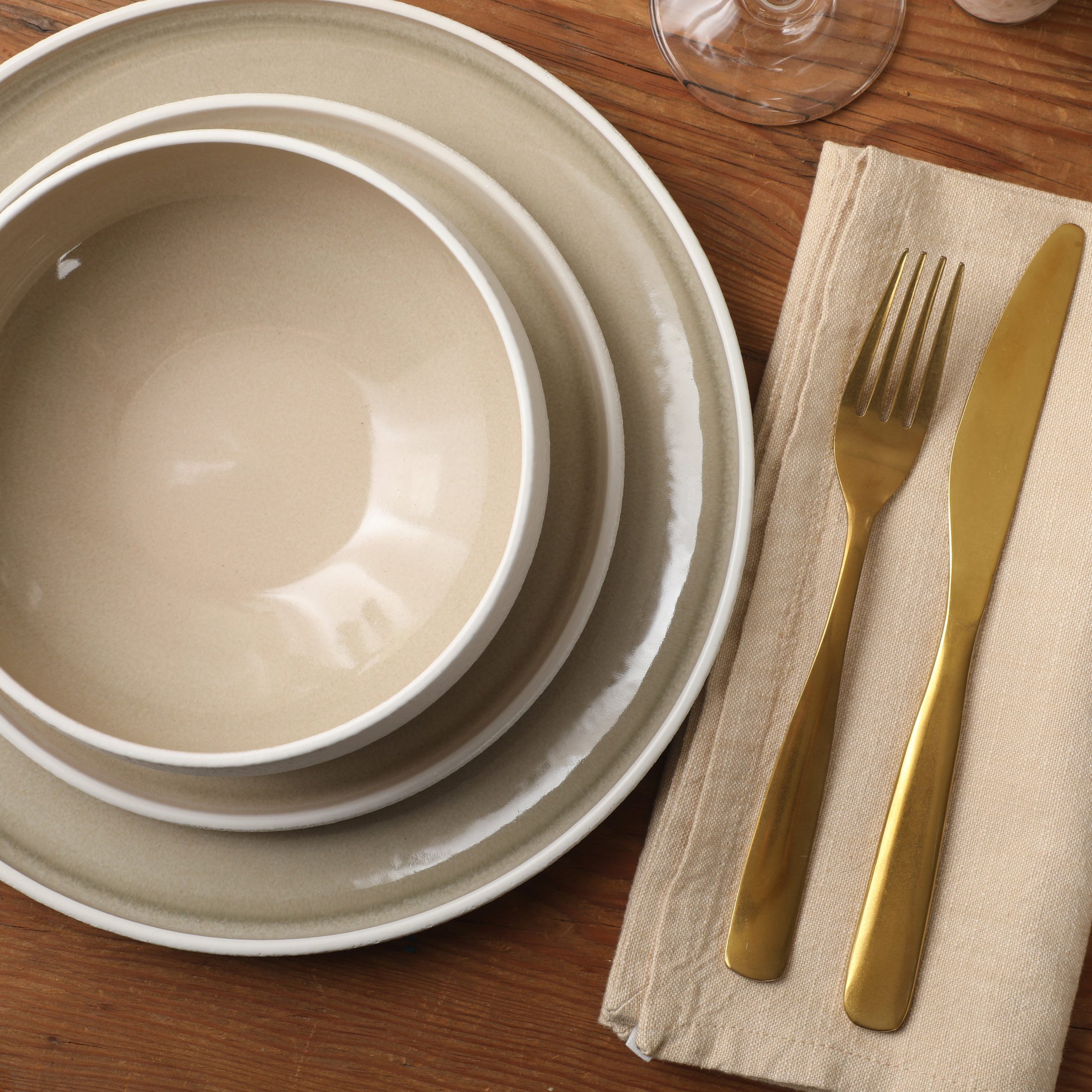 Gibson Elite Pacifco Beach Plates and Bowls Sets, 12-Piece Stoneware Dinnerware Sets, Reactive Glaze Dish Set, Service for 4 - Image 6