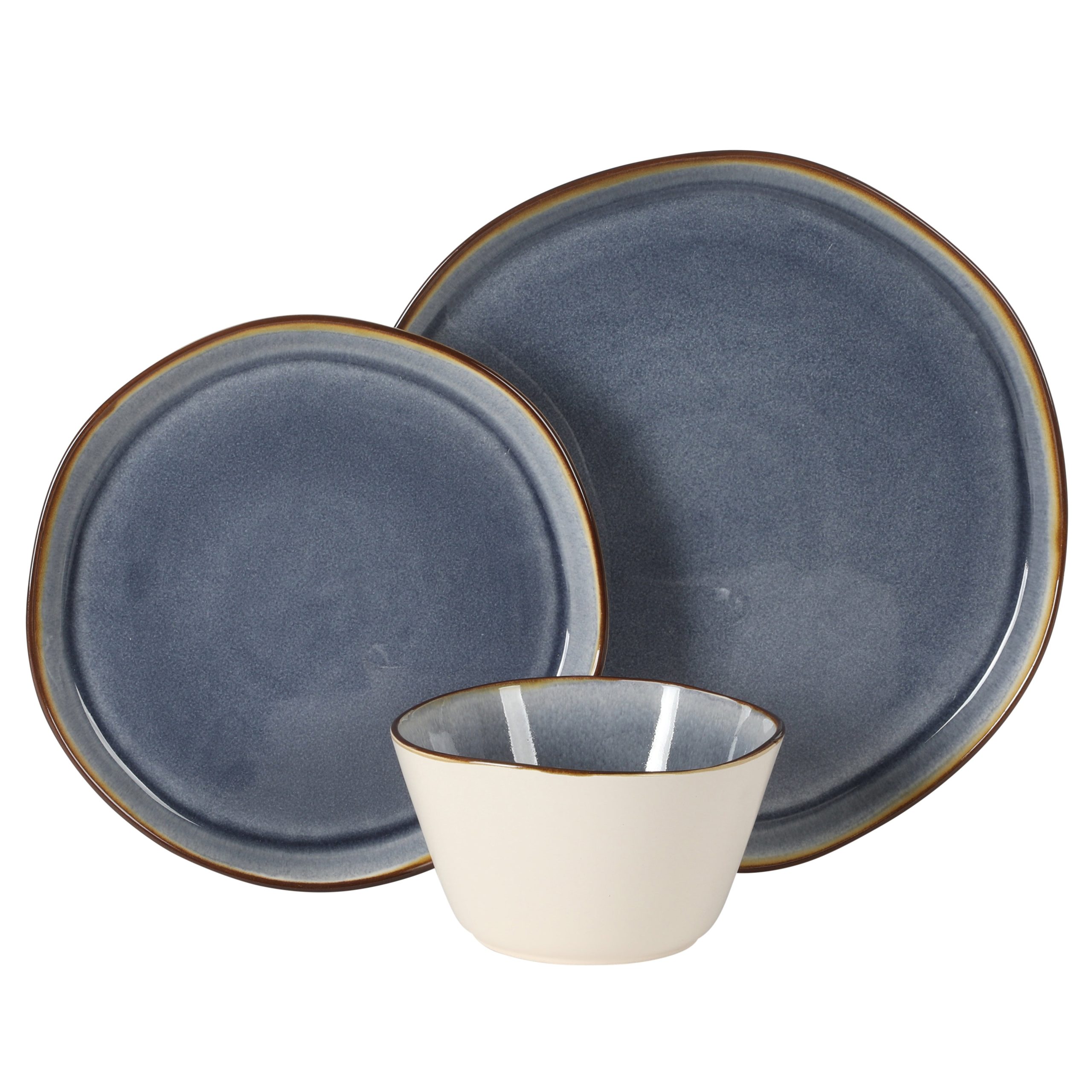 Gibson Elite Algeria River Plates and Bowls Sets, 12-Piece Stoneware Dinnerware Sets, Reactive Glaze Dish Set - Image 5