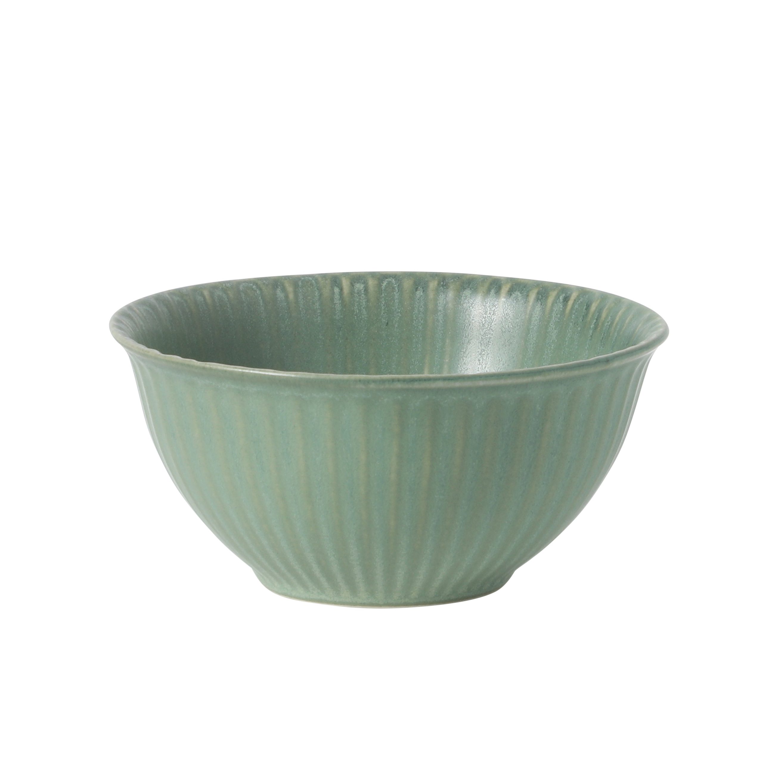 Gibson Elite Cereal Bowls Set of 4, 6-Inch Stoneware Soup Bowls, Reactive Glaze Ribbed Bowl Set - Image 6